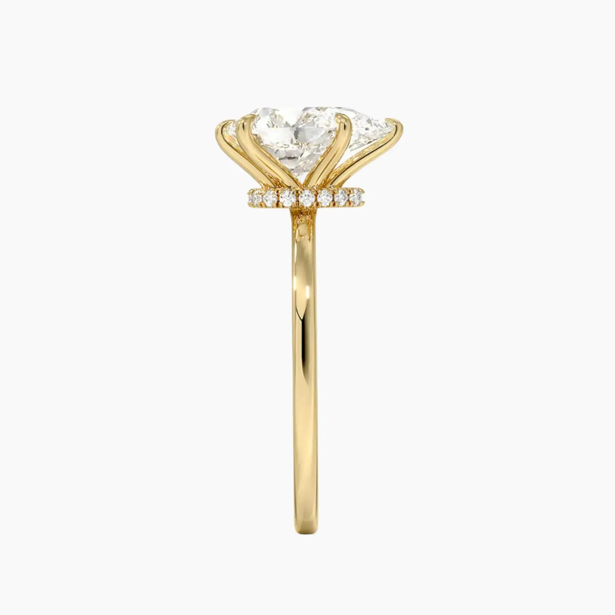Giselle Pear Hidden Halo 1 Carat Lab Grown Diamond Engagement Ring in 18K Rose Gold