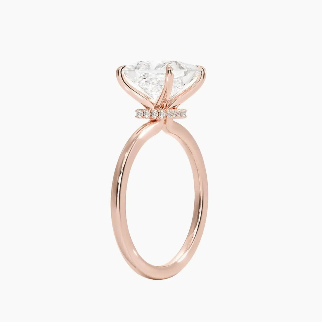 Giselle Princess Hidden Halo 2.5 Carat Lab Grown Diamond Engagement Ring in 18K White Gold