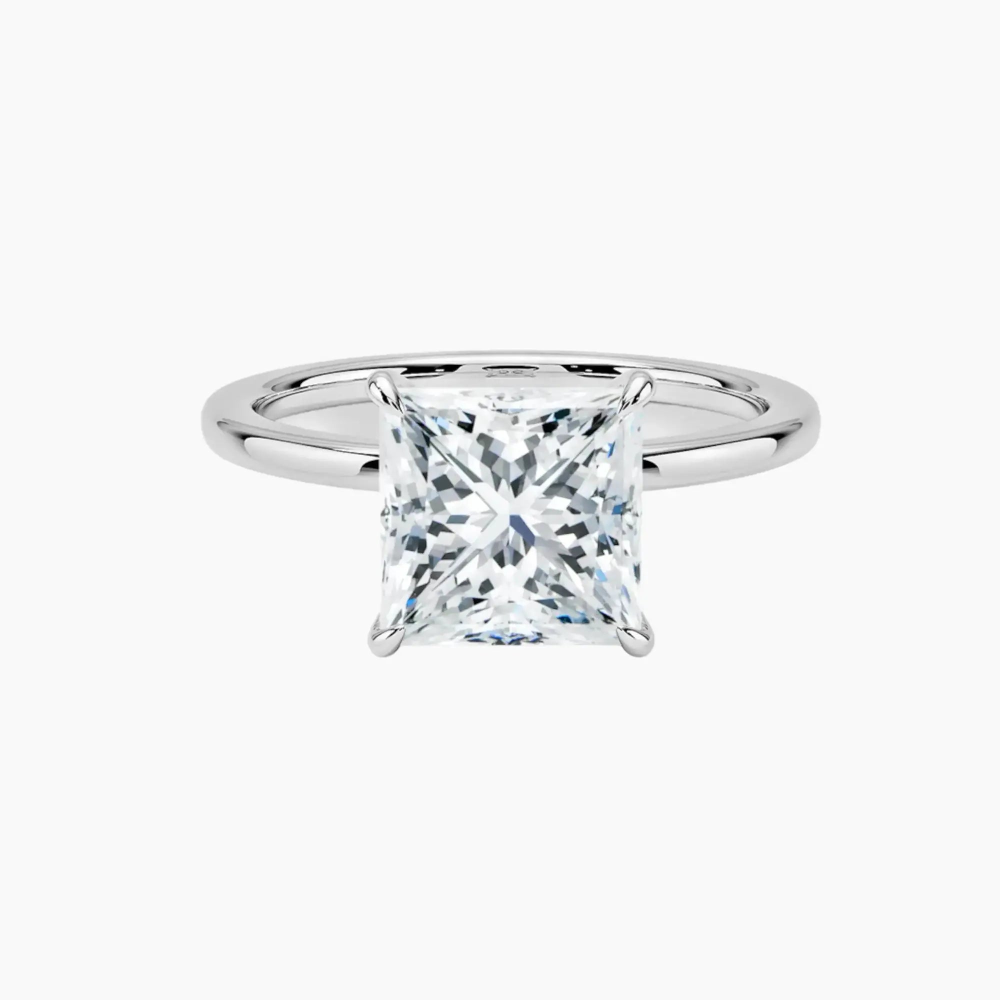 Giselle Princess Hidden Halo 2.5 Carat Lab Grown Diamond Engagement Ring in 14K White Gold