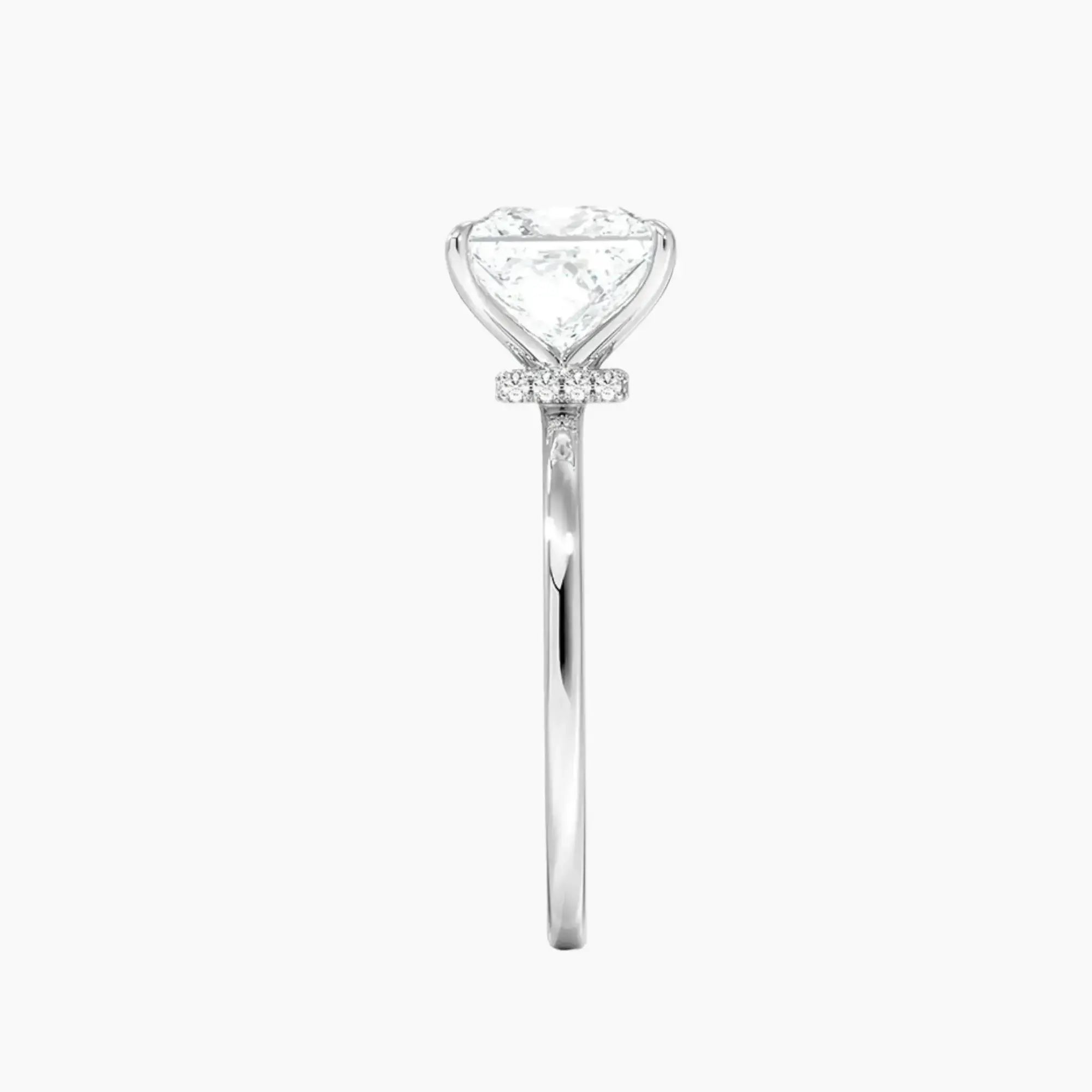 Giselle Princess Hidden Halo 3 Carat Lab Grown Diamond Engagement Ring in 18K White Gold