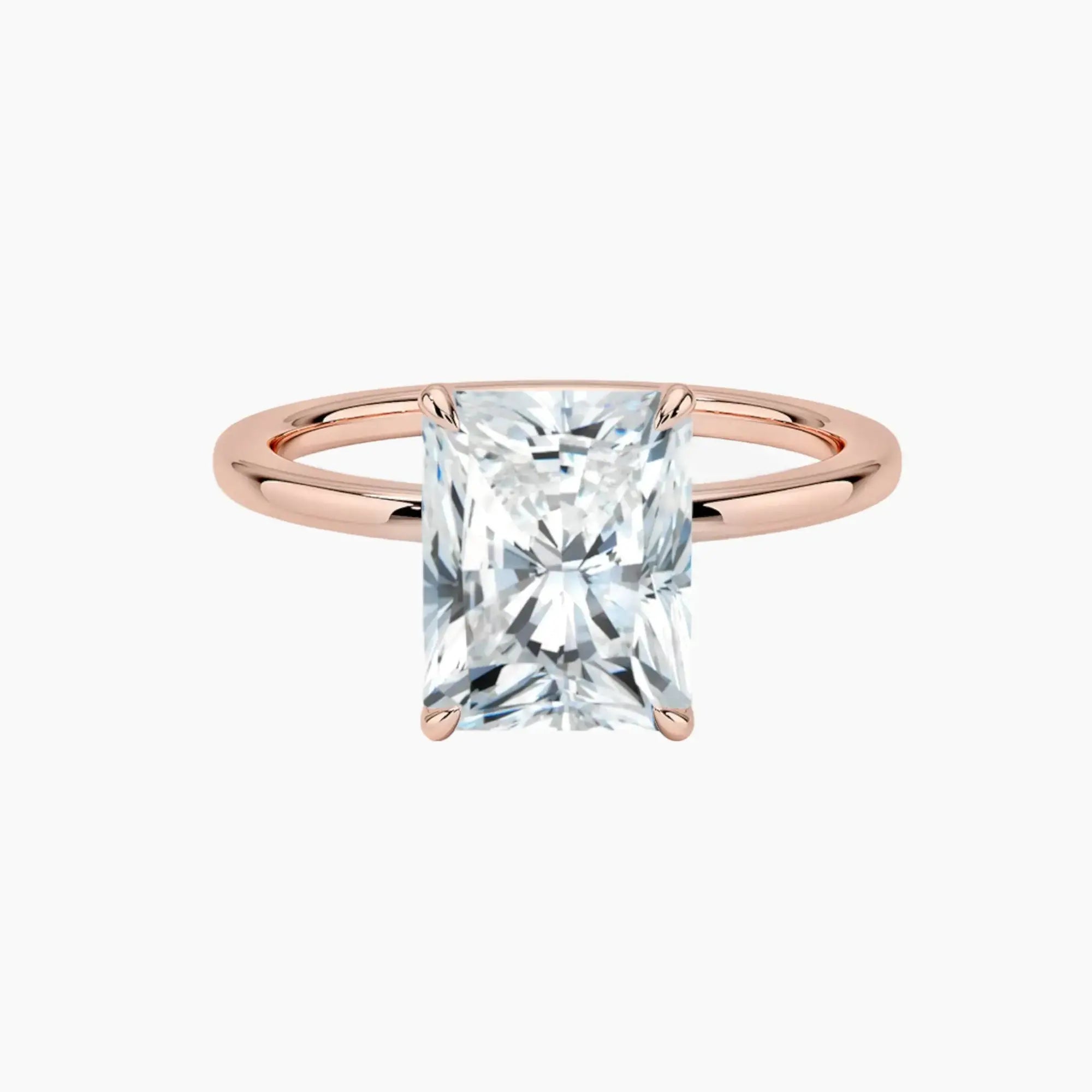 Giselle Radiant Hidden Halo 1 Carat Lab Grown Diamond Engagement Ring in 18K White Gold