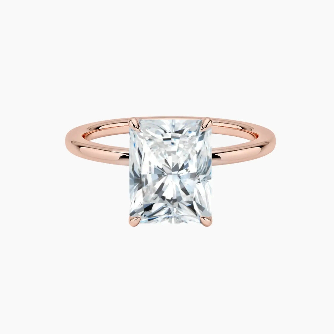 Giselle Radiant Hidden Halo 1 Carat Lab Grown Diamond Engagement Ring in 18K White Gold