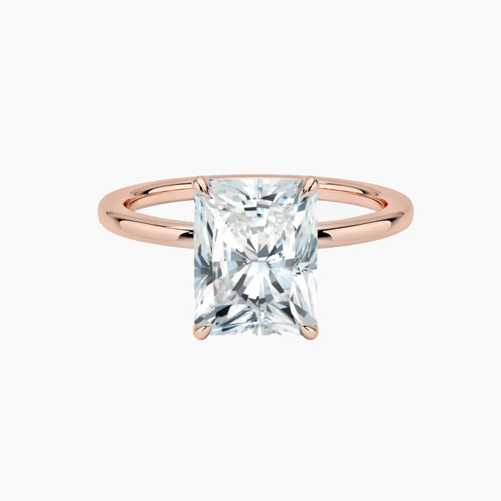 Giselle Radiant Hidden Halo 3 Carat Lab Grown Diamond Engagement Ring in 18K Rose Gold