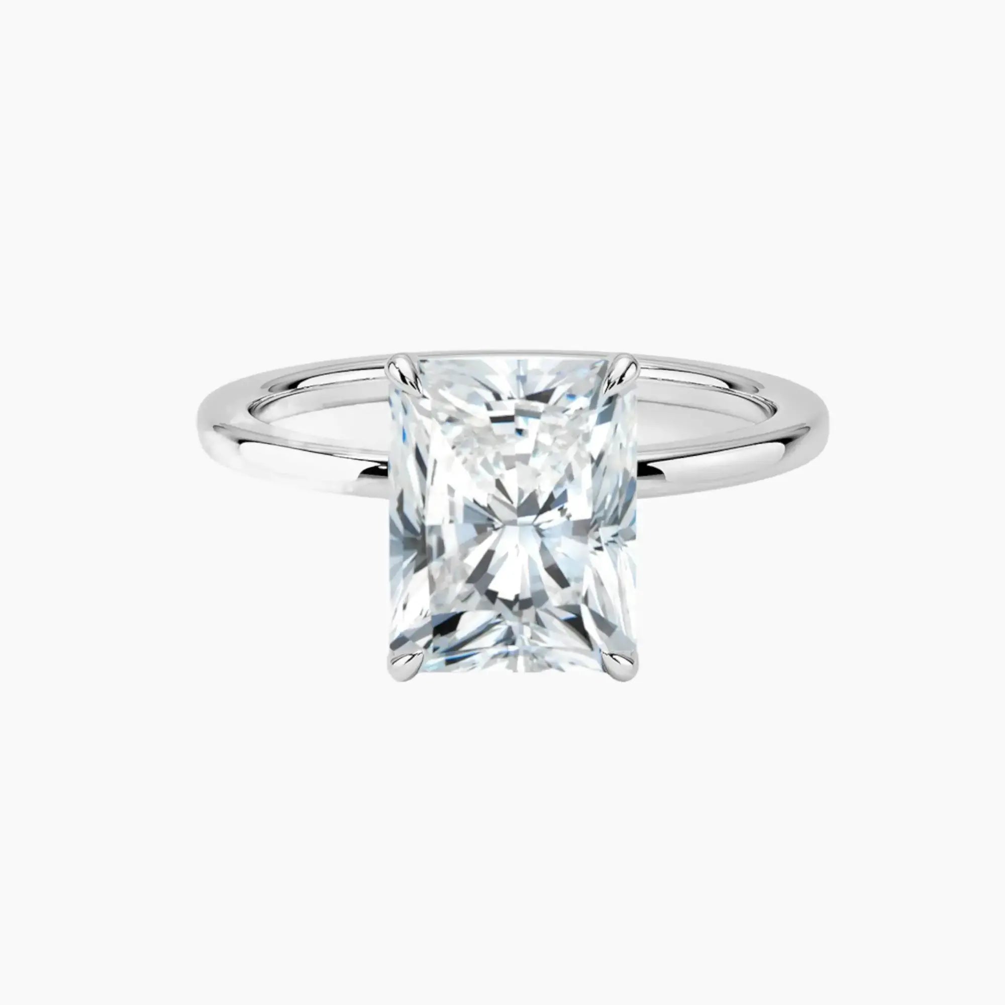 Giselle Radiant Hidden Halo 3 Carat Lab Grown Diamond Engagement Ring in 18K White Gold