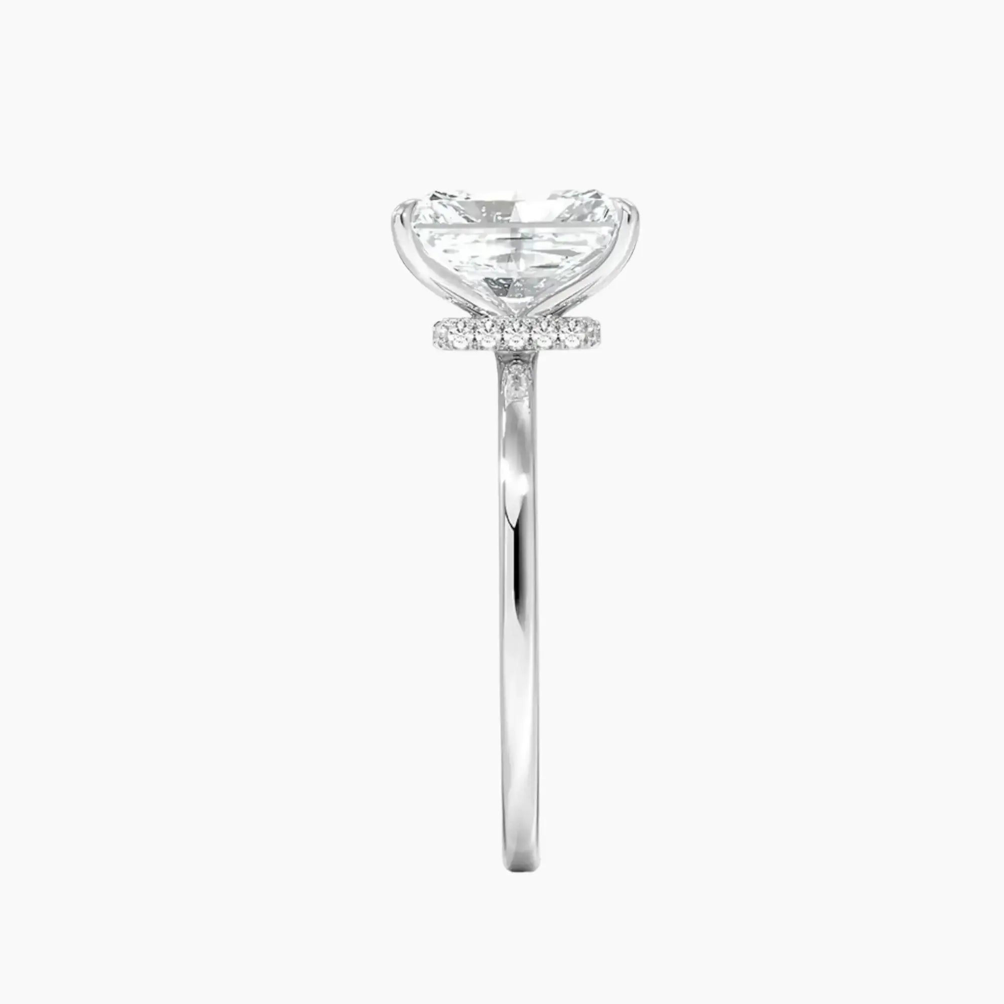 Giselle Radiant Hidden Halo 3 Carat Lab Grown Diamond Engagement Ring in 18K White Gold