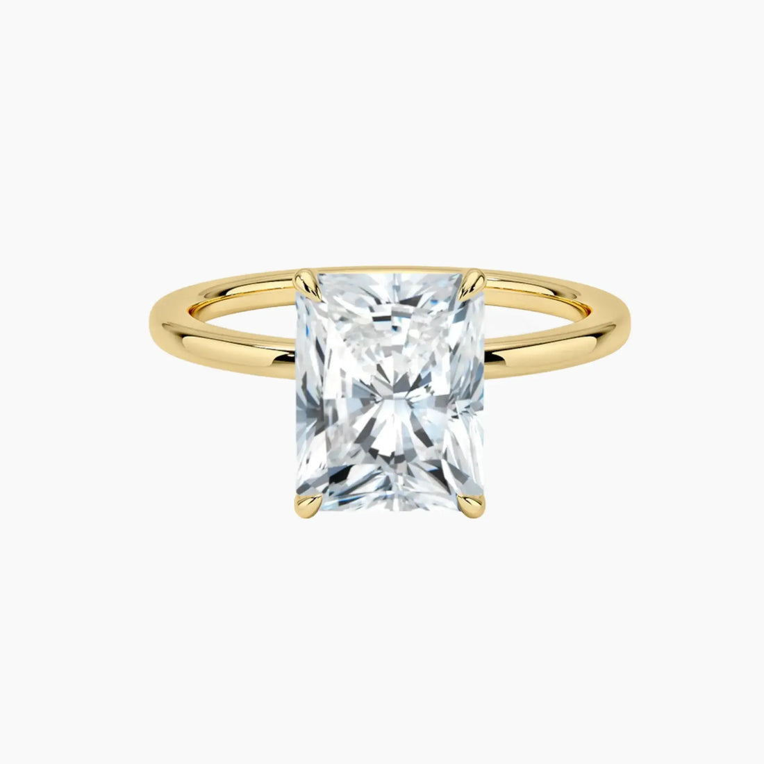 Giselle Radiant Hidden Halo Diamond Ring Setting in 18K White Gold