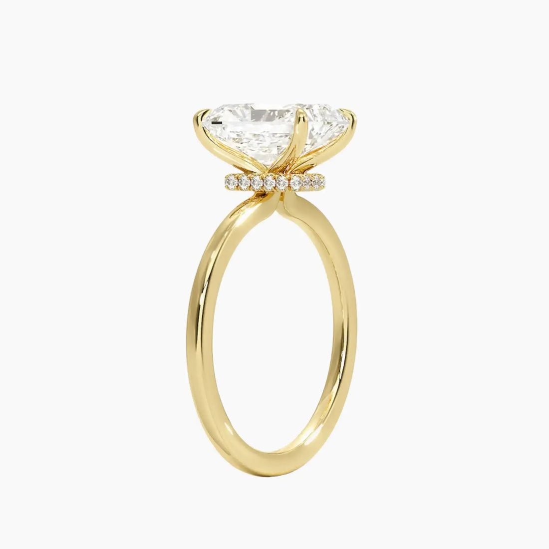 Giselle Radiant Hidden Halo 2.5 Carat Lab Grown Diamond Engagement Ring in 14K White Gold