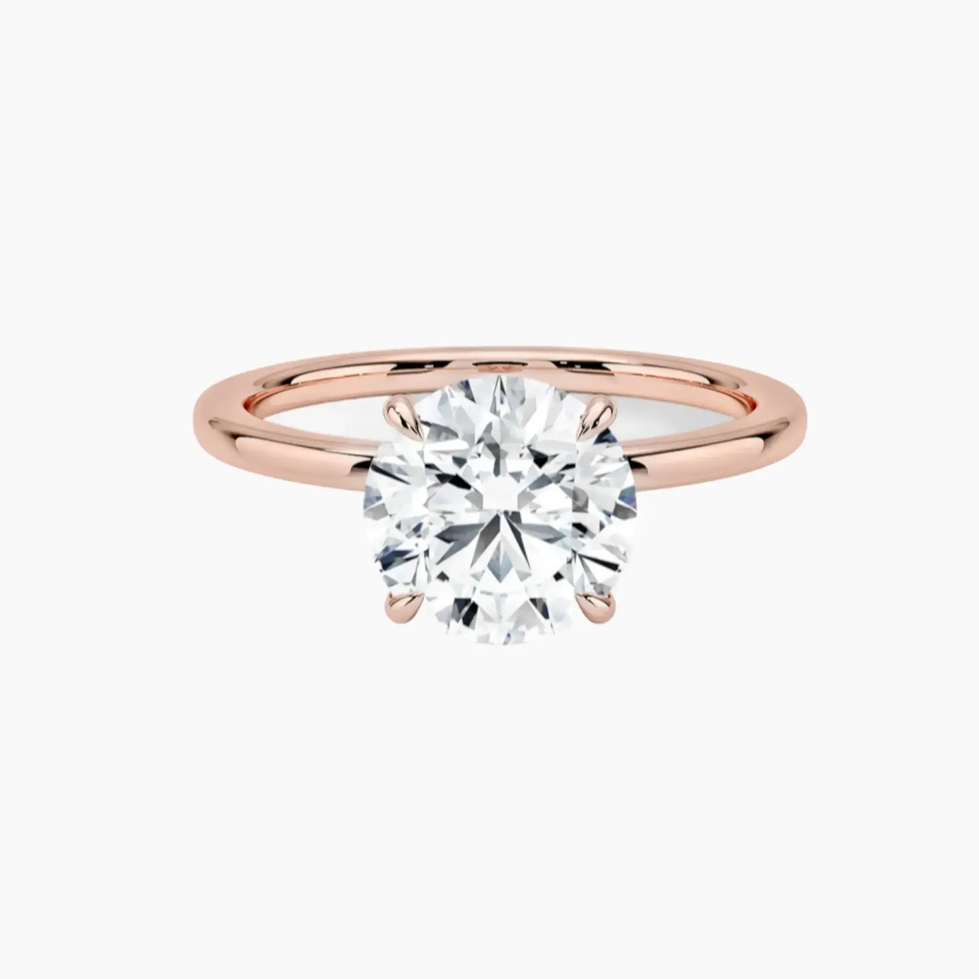 Giselle Round Hidden Halo Diamond Ring Setting in 14K White Gold