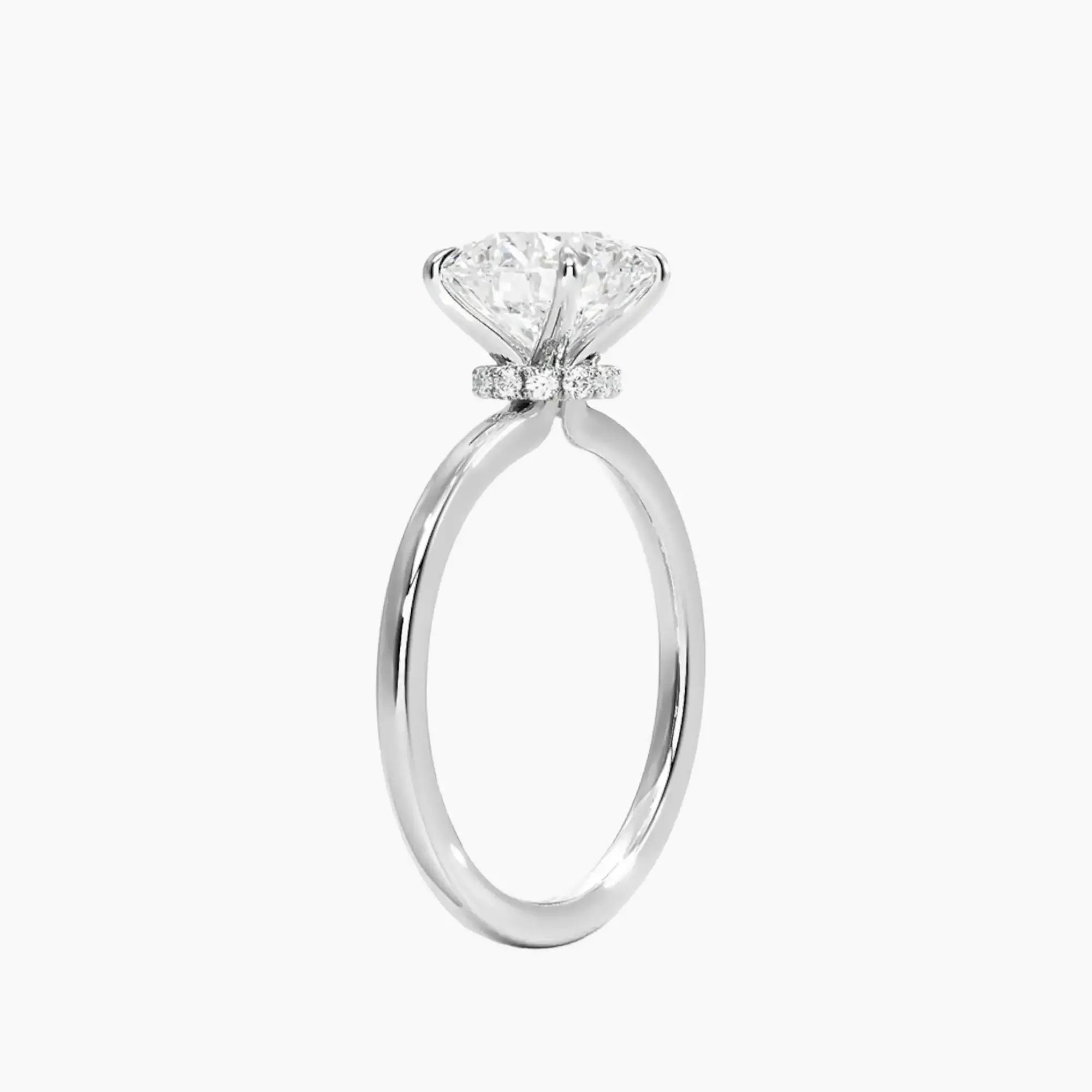Giselle Round Hidden Halo 3 Carat Lab Grown Diamond Engagement Ring in 18K Yellow Gold