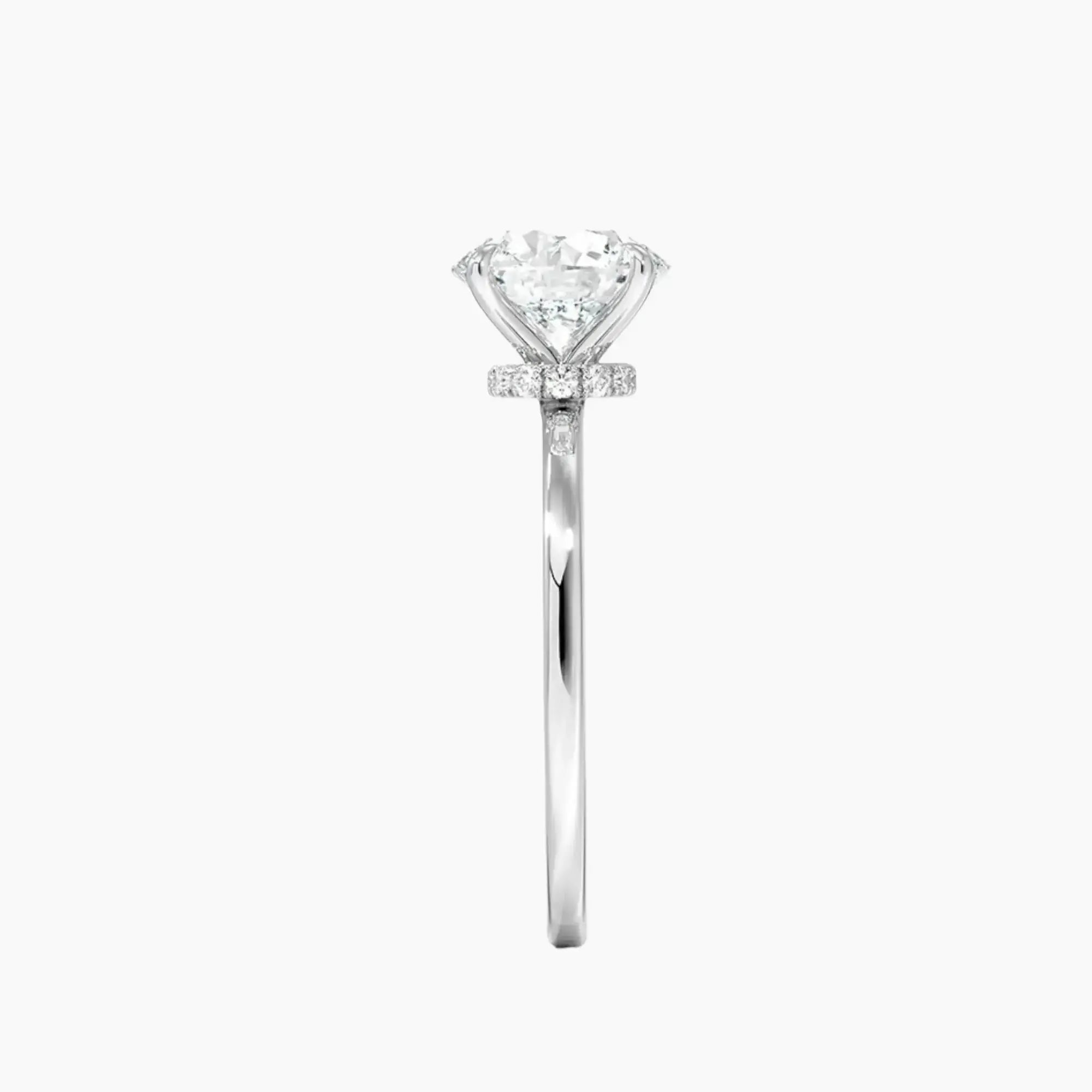 Giselle Round Hidden Halo 1 Carat Lab Grown Diamond Engagement Ring in 14K Yellow Gold