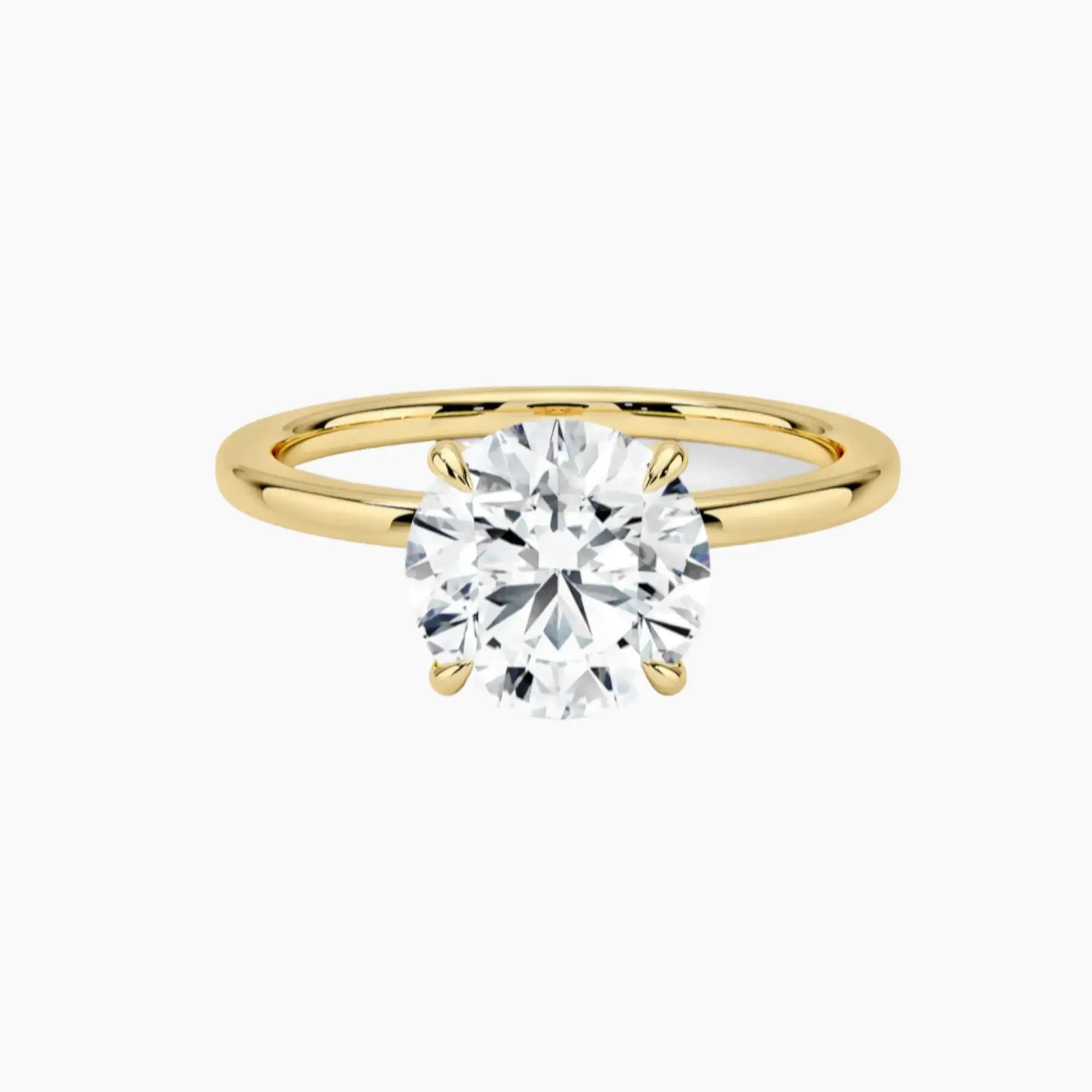 Giselle Round Hidden Halo Diamond Ring Setting in 14K Rose Gold