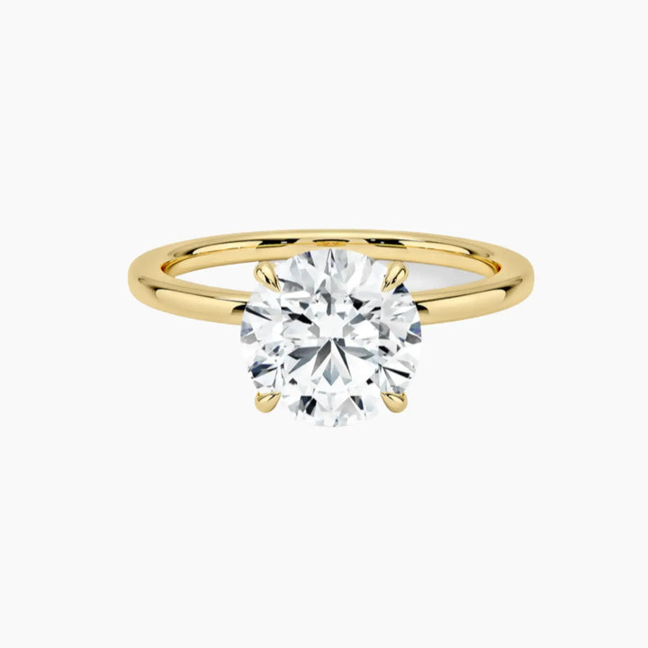 Giselle Round Hidden Halo 1.5 Carat Lab Grown Diamond Engagement Ring in 14K Yellow Gold
