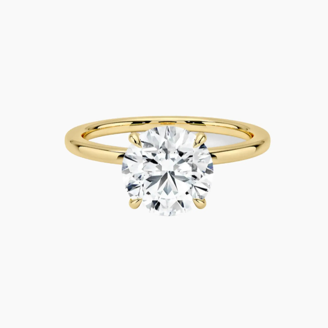 Giselle Round Hidden Halo 2.5 Carat Lab Grown Diamond Engagement Ring in 18K Yellow Gold