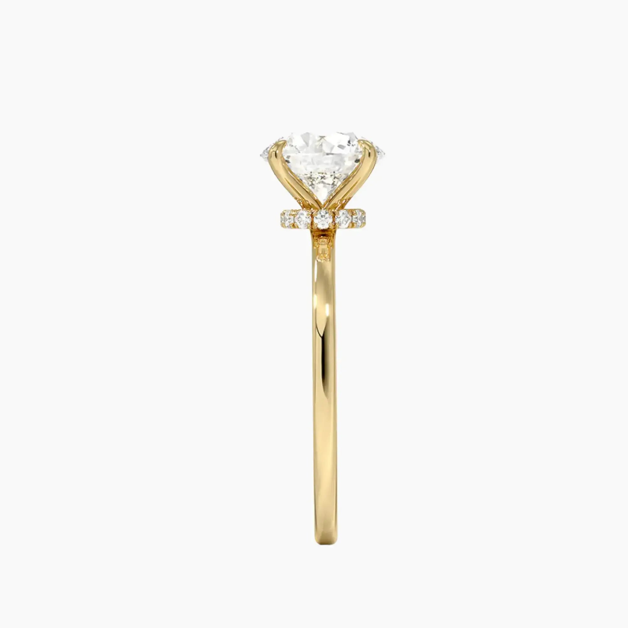 Giselle Round Hidden Halo Diamond Ring Setting in 14K White Gold