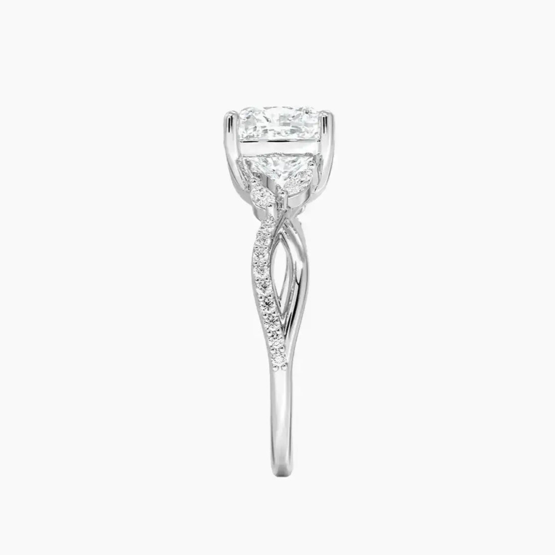 Amara Adorned Cushion Designer 1.5 Carat Lab Grown Diamond Engagement Ring in 14K Rose Gold