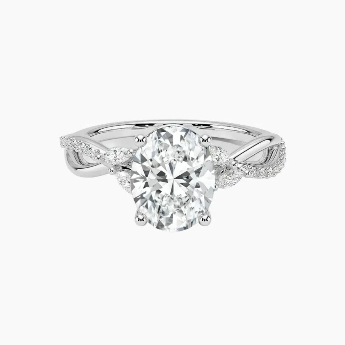 Amara Adorned Oval Designer Diamond Ring Setting in 18K Yellow Gold
