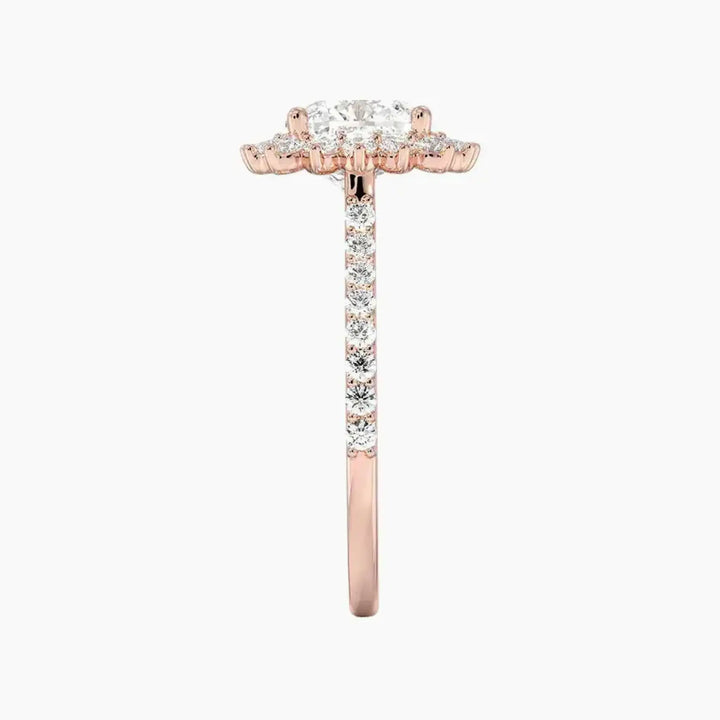 Soraya Pave Cushion Designer 2 Carat Lab Grown Diamond Engagement Ring in 18K Yellow Gold