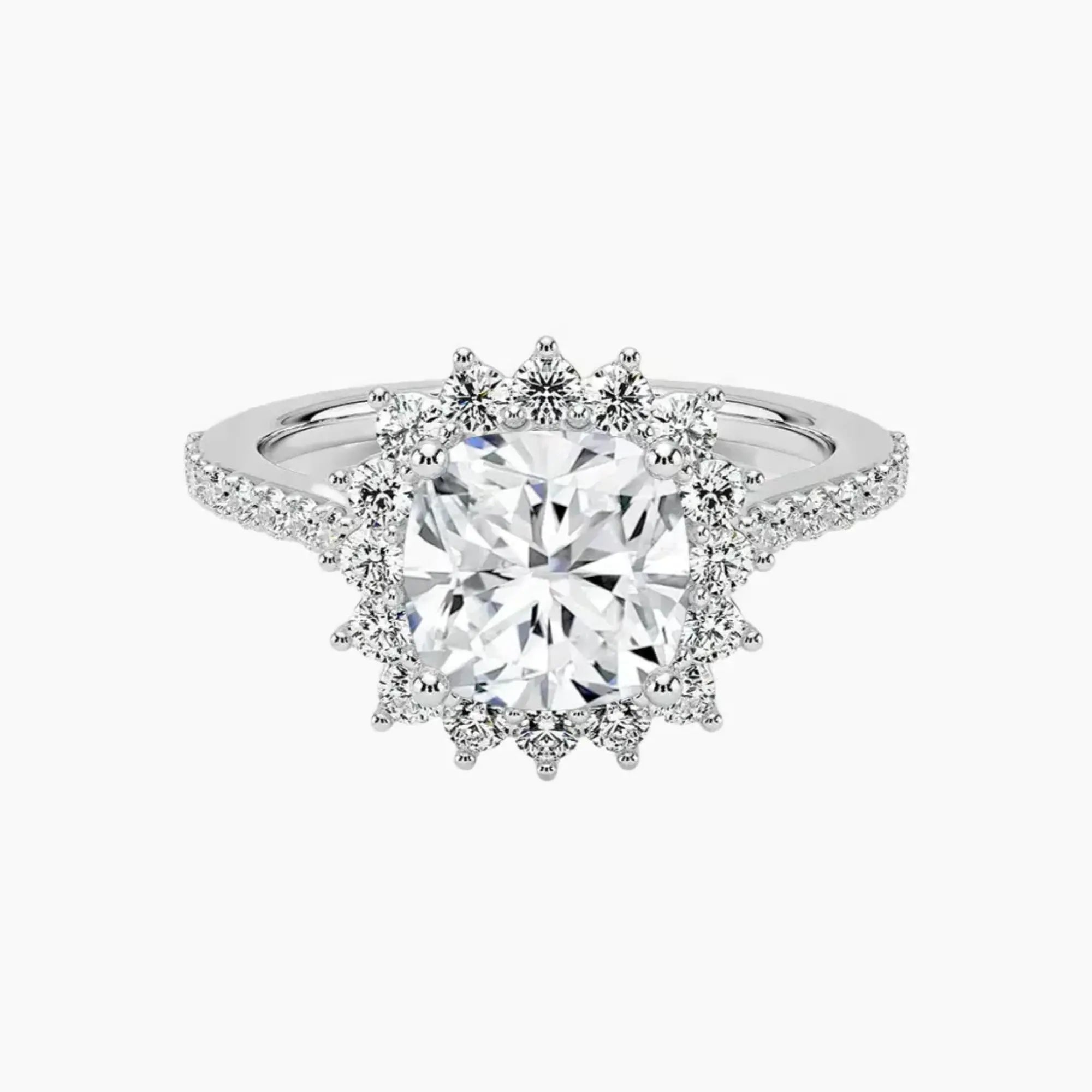 Soraya Pave Cushion Designer Diamond Ring Setting in 18K Rose Gold