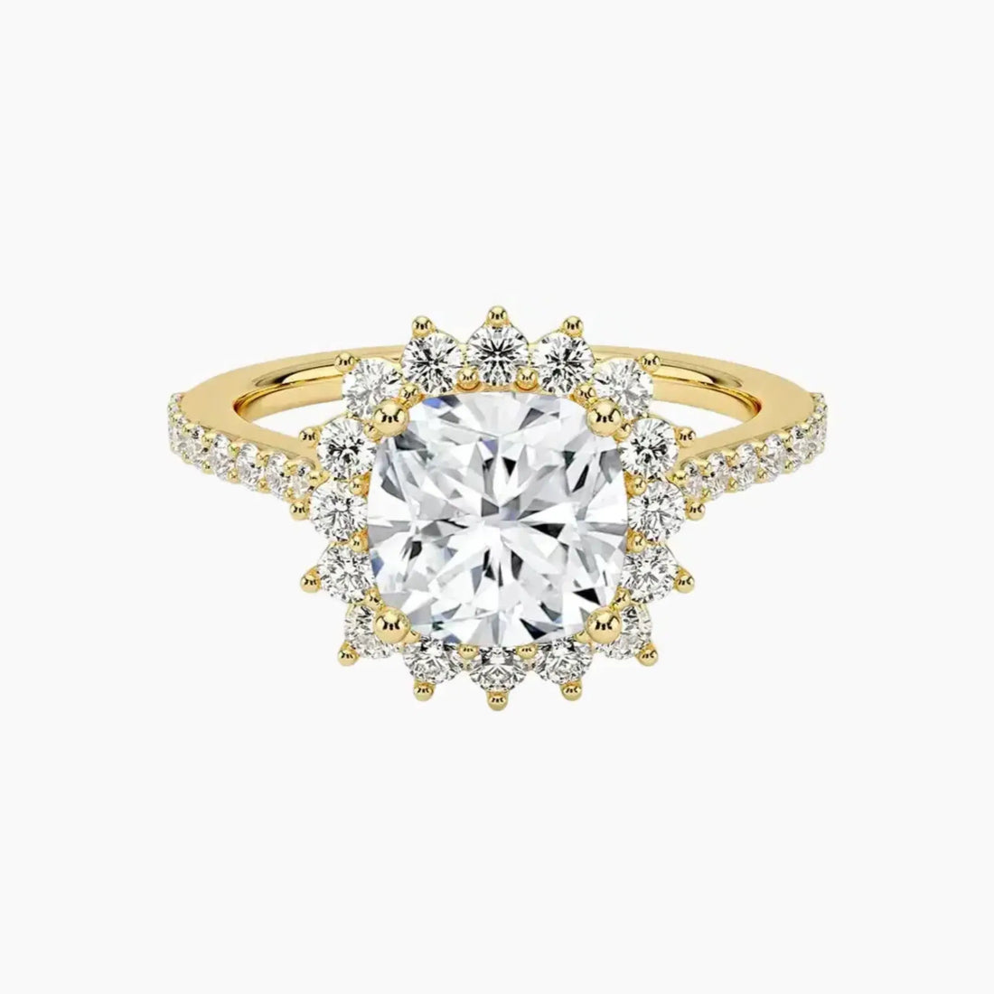 Soraya Pave Cushion Designer Diamond Ring Setting in 14K Yellow Gold
