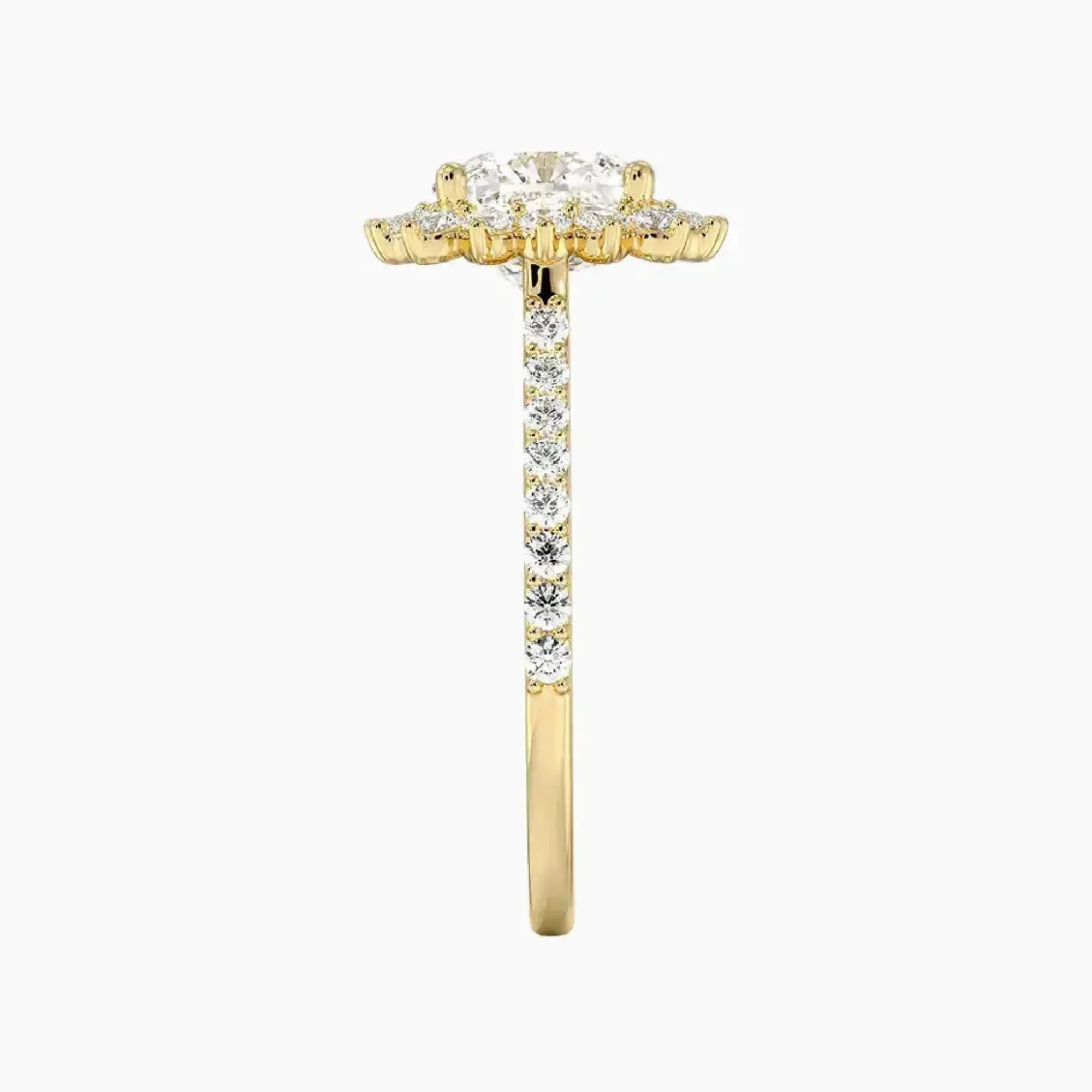 Soraya Pave Cushion Designer Diamond Ring Setting in 14K White Gold