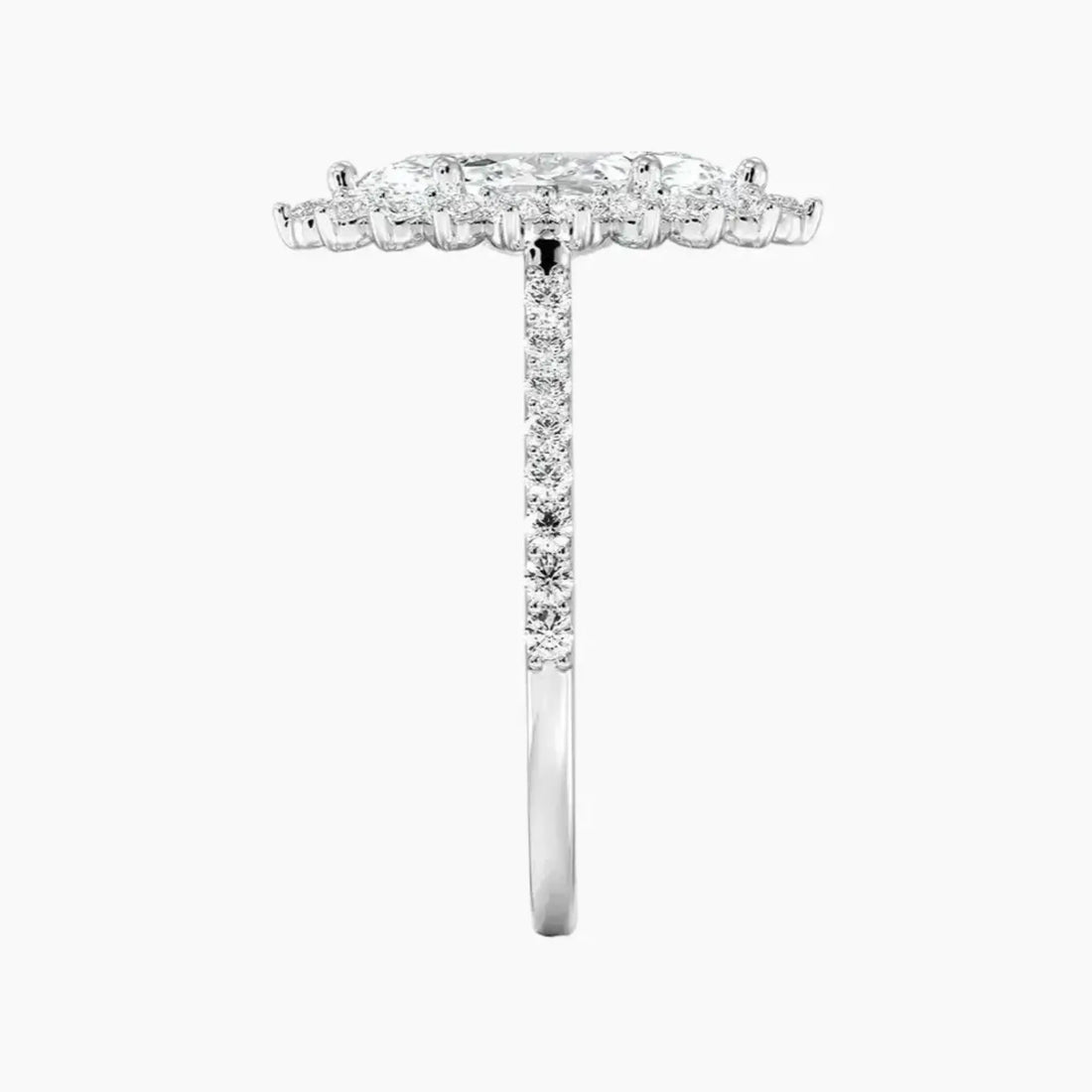 Soraya Pave Marquise Designer Diamond Ring Setting in 18K White Gold