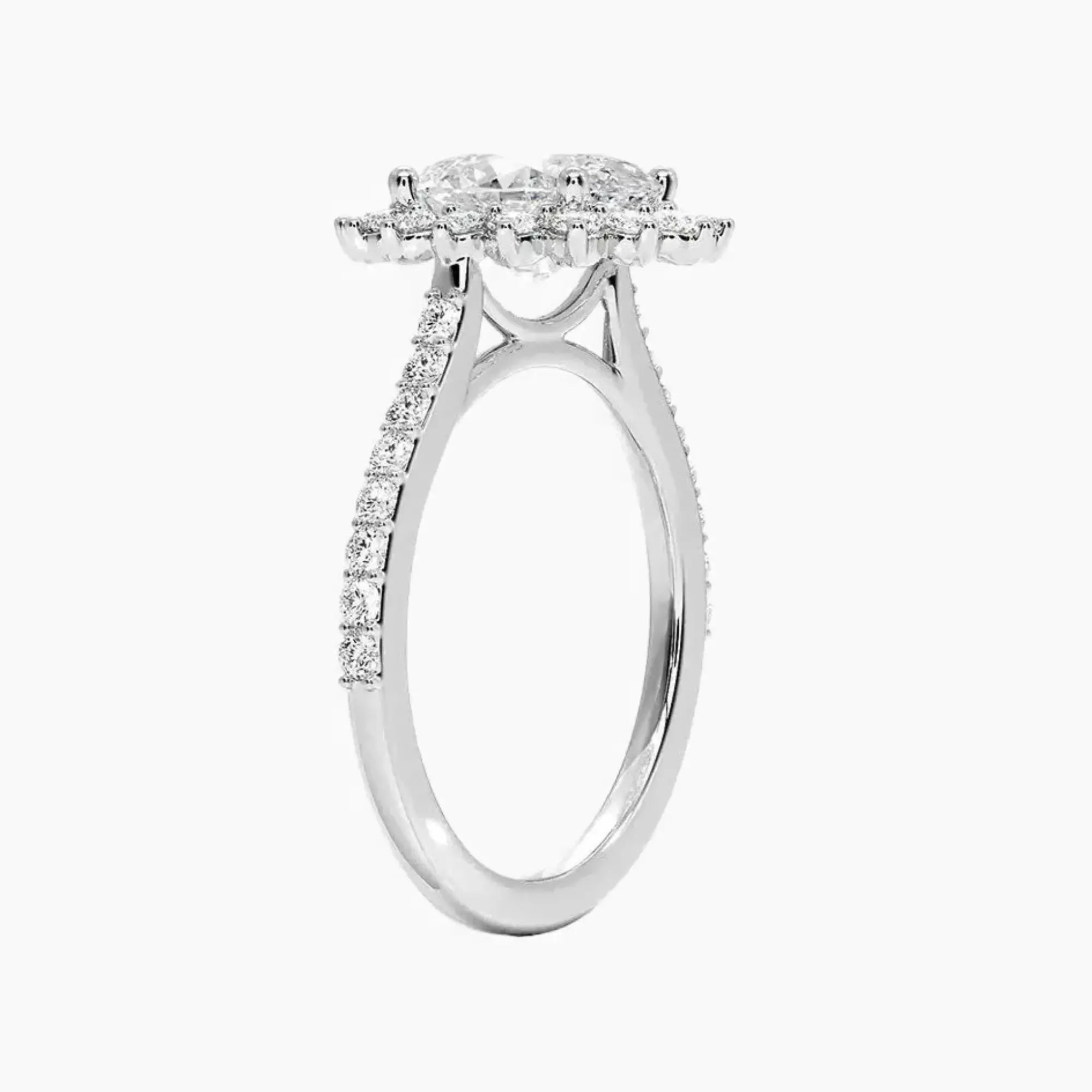 Soraya Pave Oval Designer Diamond Ring Setting in 14K Yellow Gold