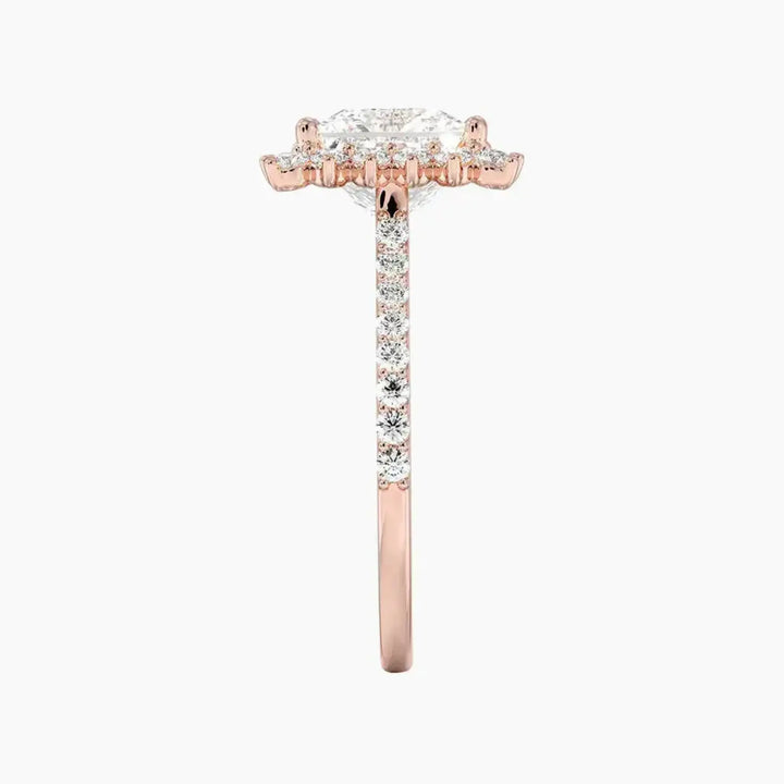 Soraya Pave Princess Designer 2 Carat Lab Grown Diamond Engagement Ring in 14K White Gold