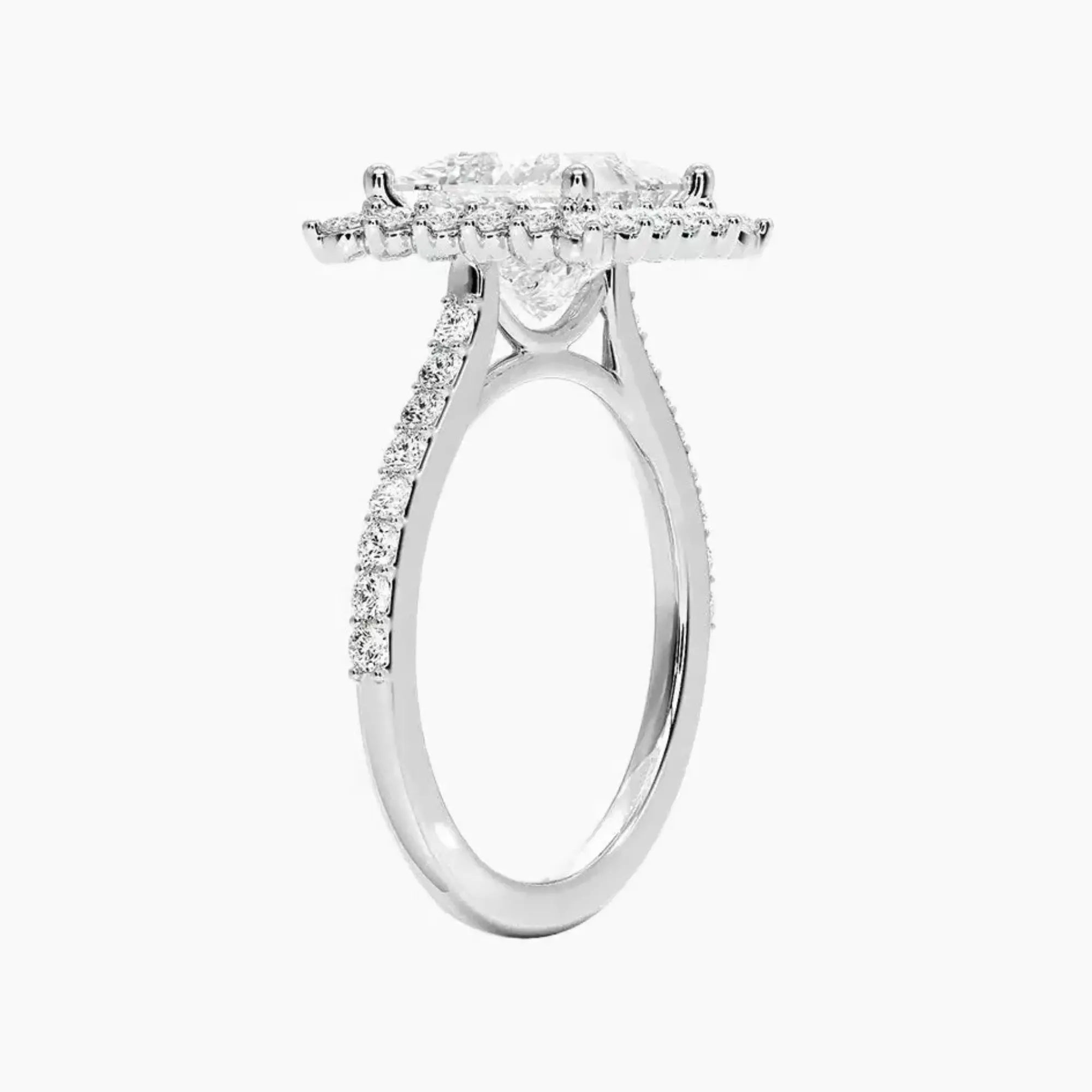 Soraya Pave Princess Designer Diamond Ring Setting in 18K Rose Gold