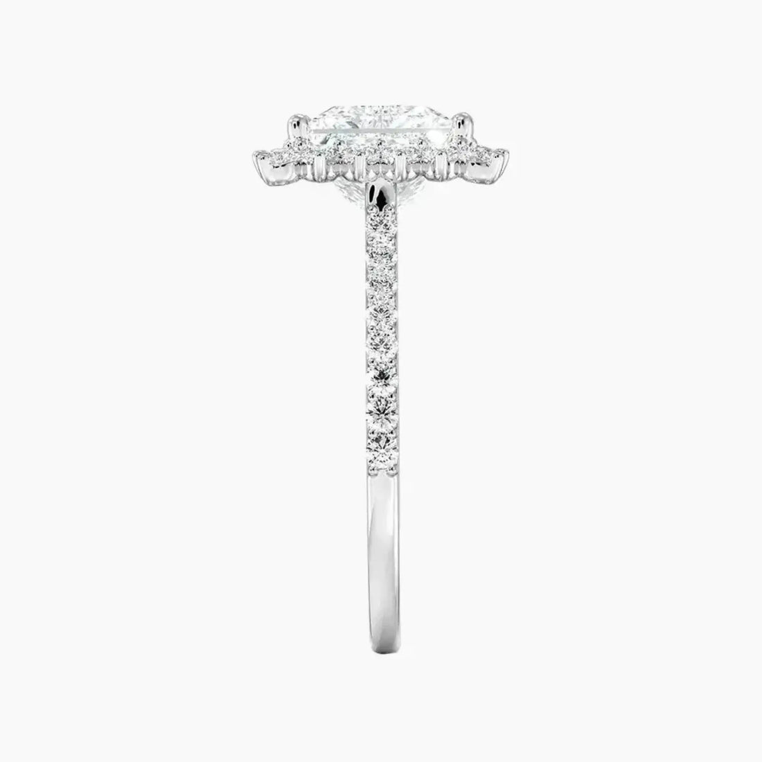Soraya Pave Princess Designer Diamond Ring Setting in 18K Rose Gold