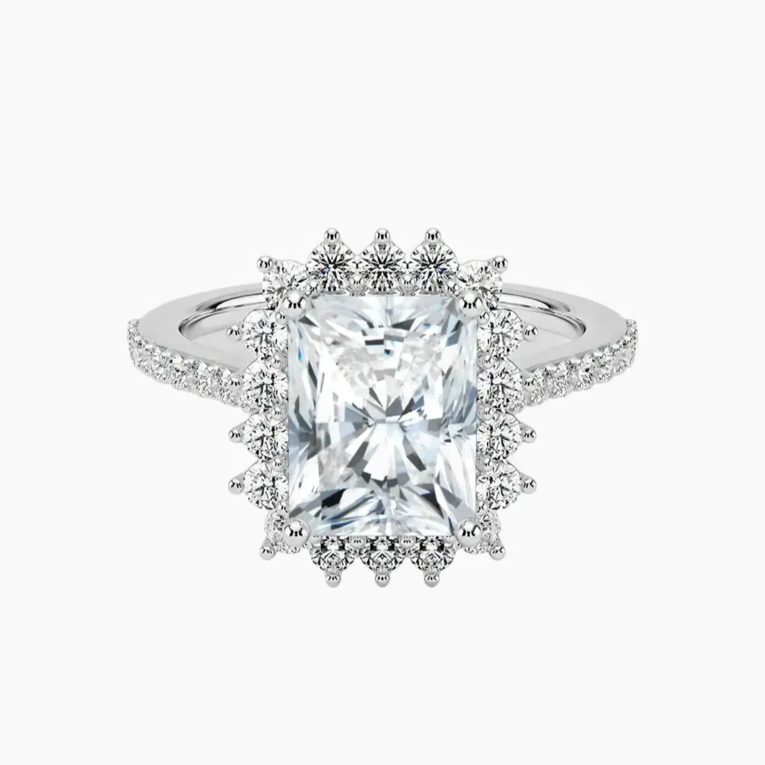 Soraya Pave Radiant Designer Diamond Ring Setting in 18K Yellow Gold