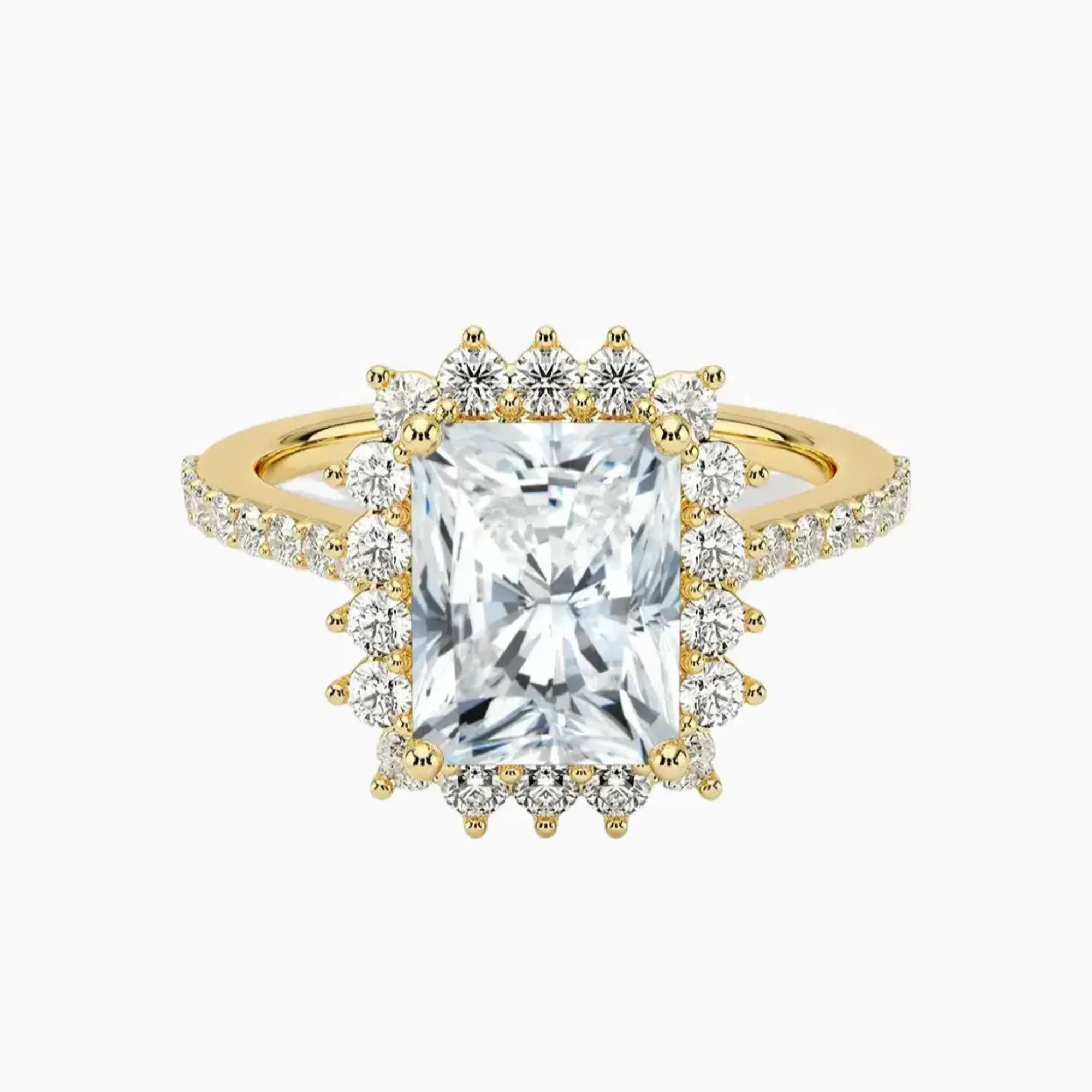 Soraya Pave Radiant Designer Diamond Ring Setting in 14K Rose Gold