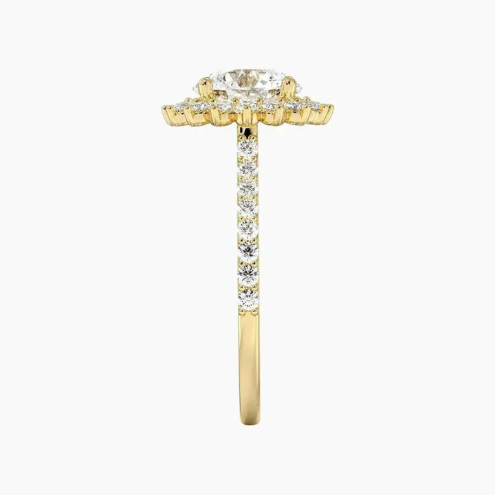 Soraya Pave Round Designer 3 Carat Lab Grown Diamond Engagement Ring in 14K Rose Gold