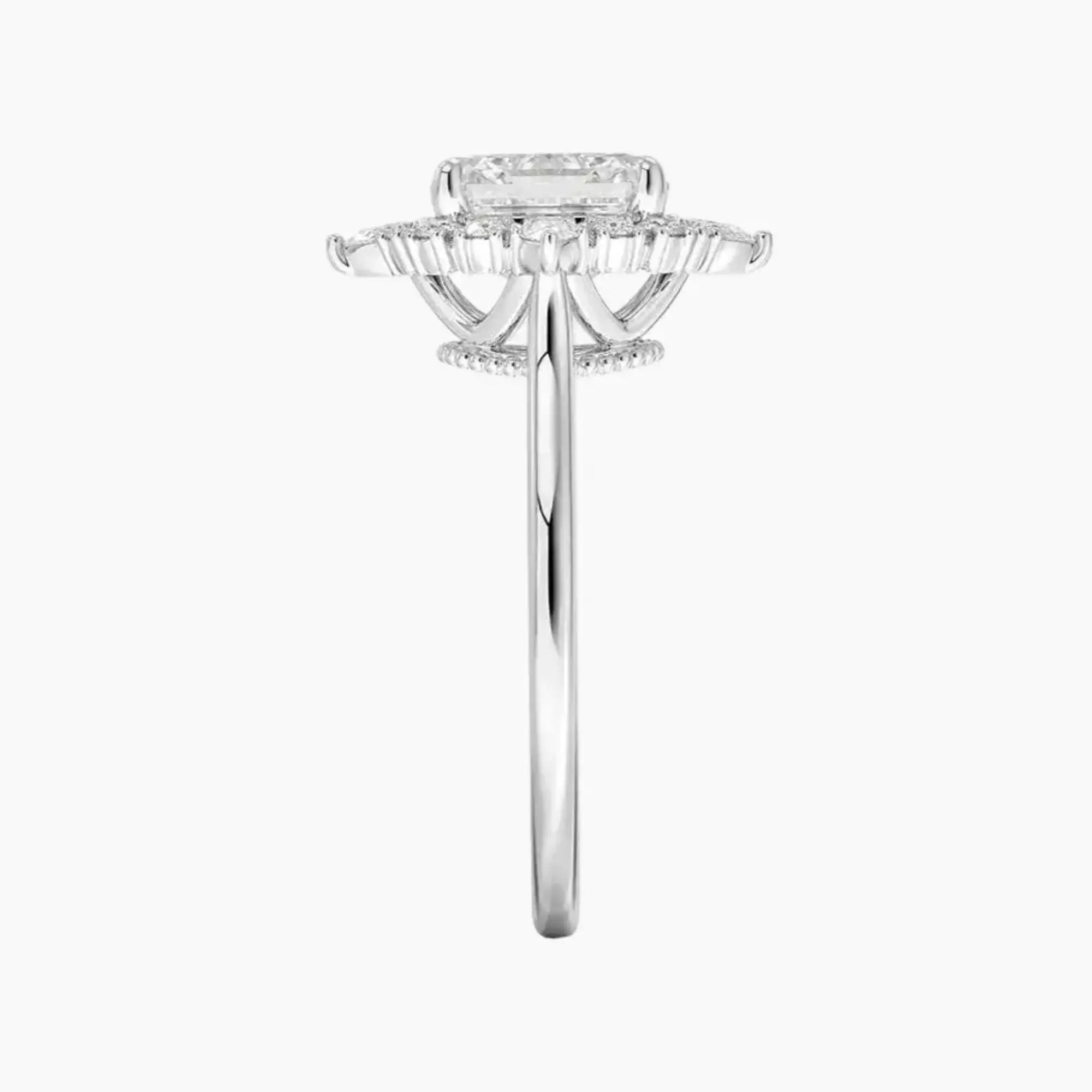 Elara Asscher Designer 3 Carat Lab Grown Diamond Engagement Ring in 18K Yellow Gold
