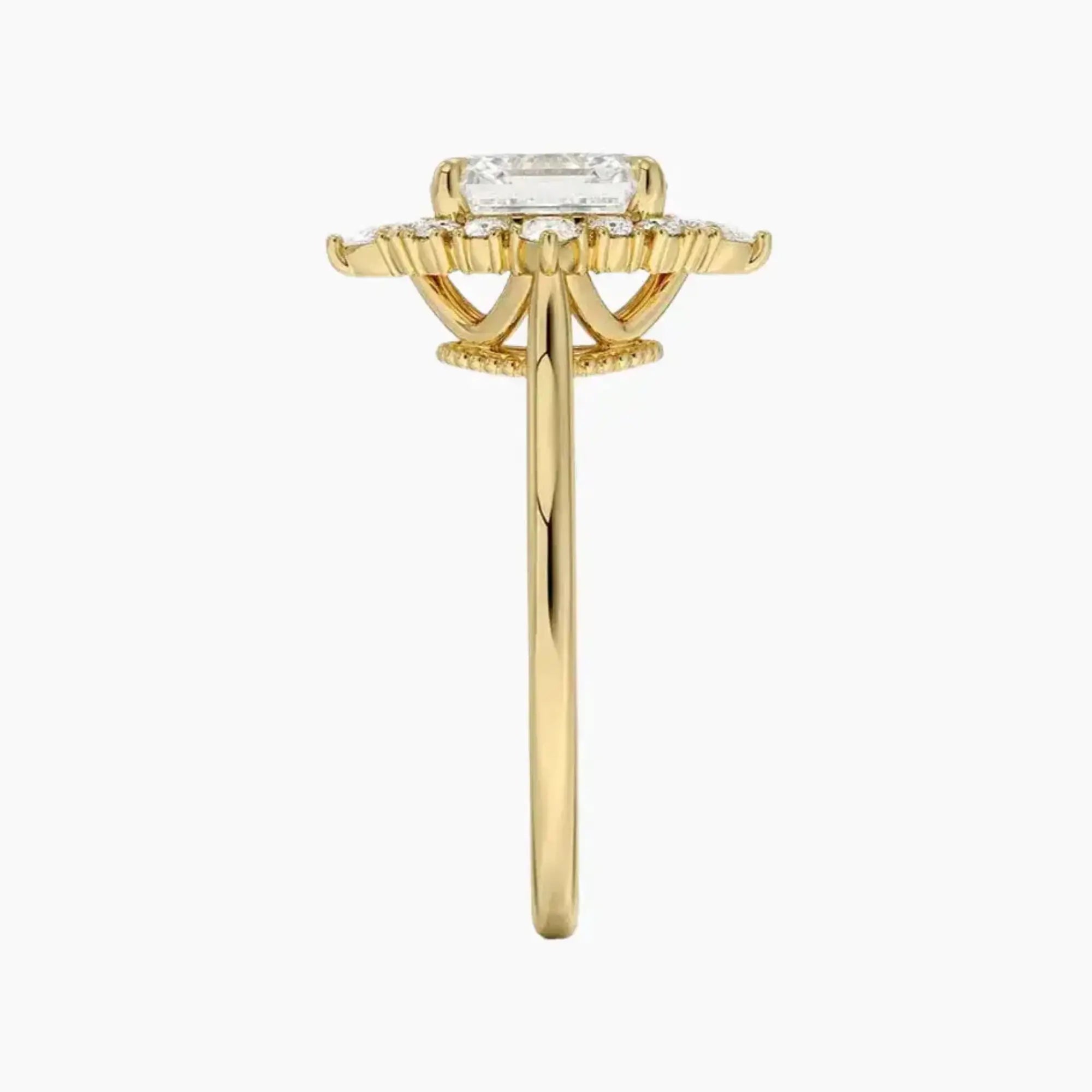 Elara Asscher Designer 2.5 Carat Lab Grown Diamond Engagement Ring in 14K Rose Gold