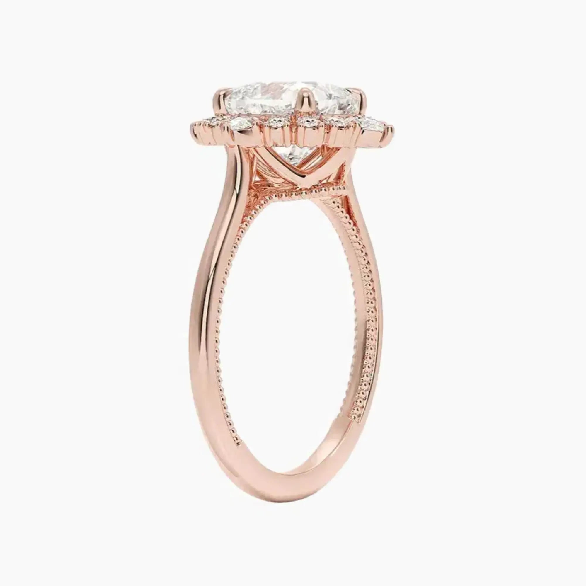 Elara Cushion Designer 2.5 Carat Lab Grown Diamond Engagement Ring in 18K Yellow Gold