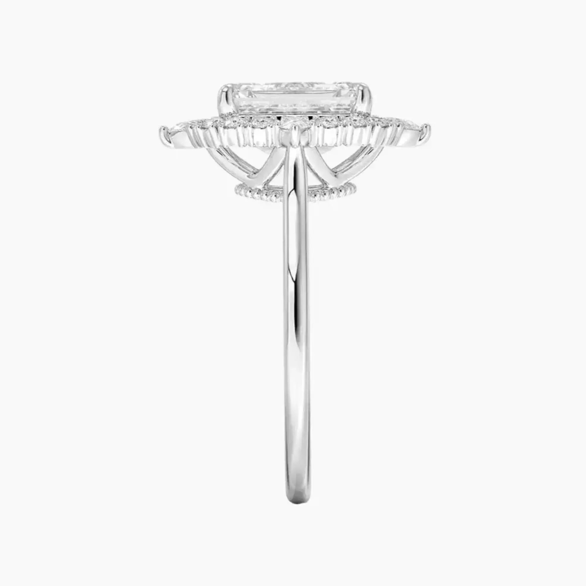 Elara Emerald Designer Diamond Ring Setting in 18K Rose Gold