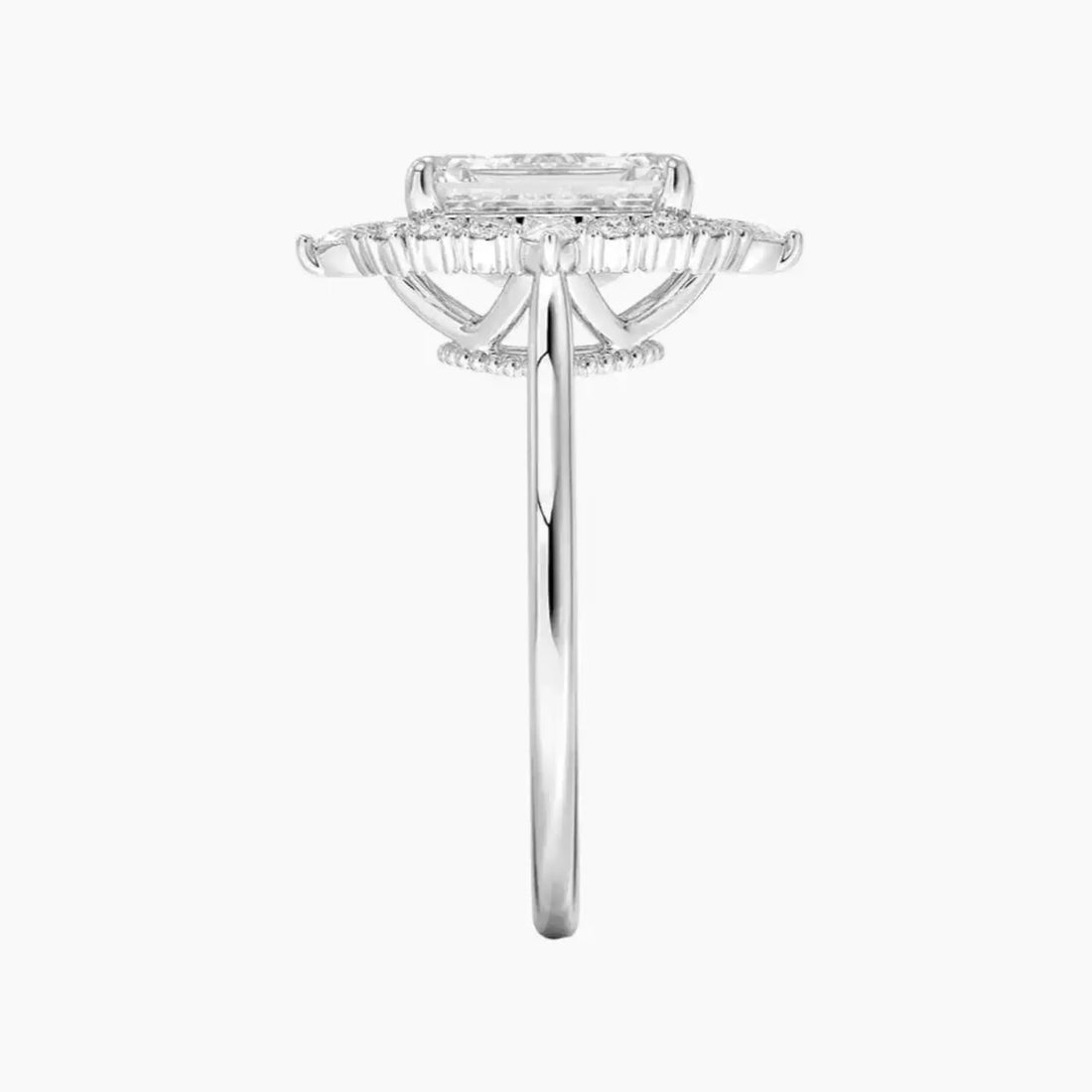Elara Emerald Designer Diamond Ring Setting in 18K Yellow Gold