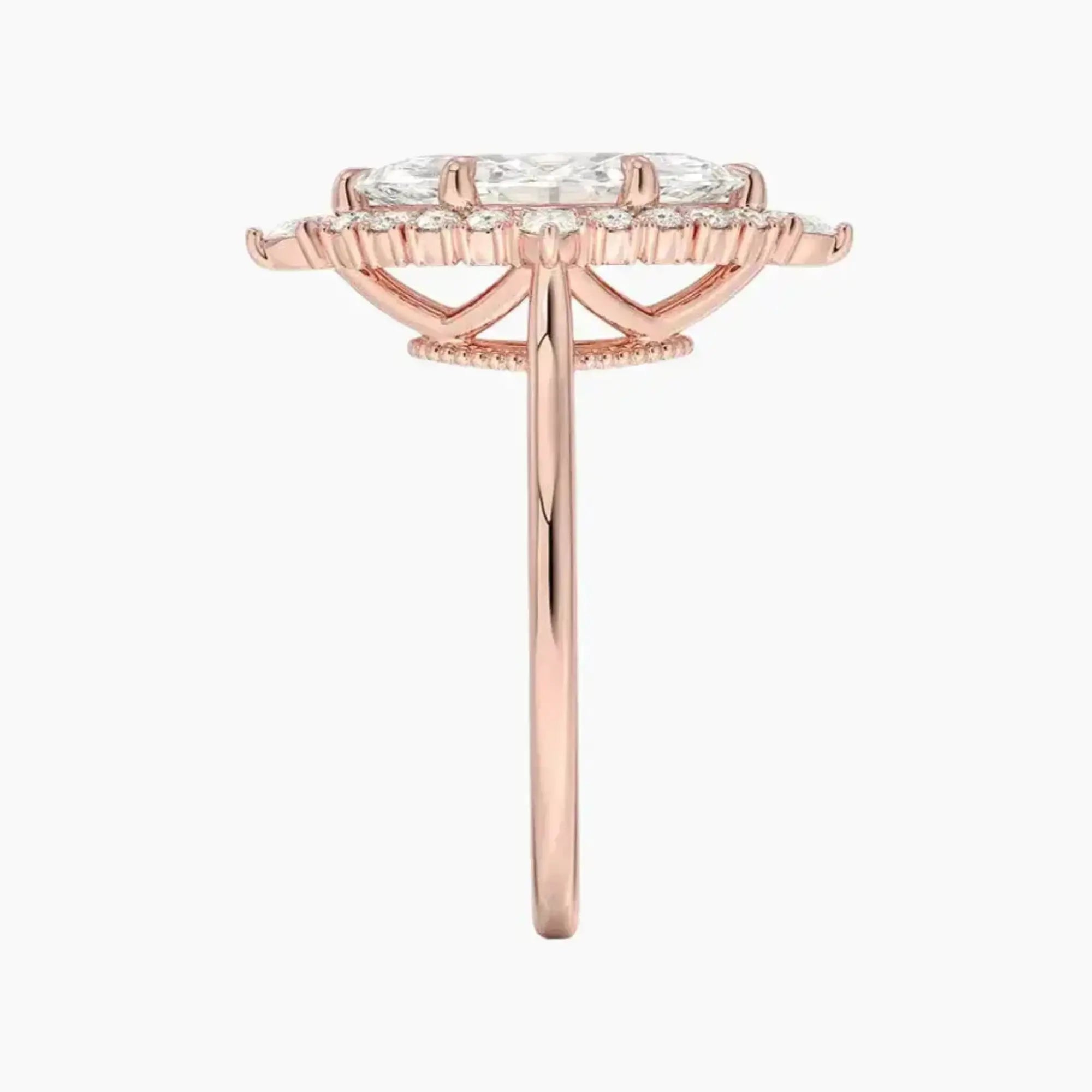 Elara Marquise Designer 1.5 Carat Lab Grown Diamond Engagement Ring in 14K Yellow Gold