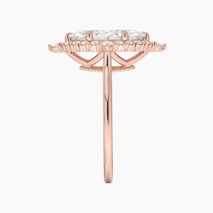 Elara Marquise Designer 2.5 Carat Lab Grown Diamond Engagement Ring in 18K Yellow Gold