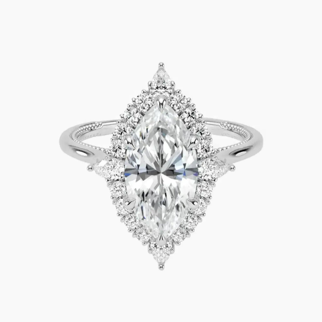 Elara Marquise Designer 1.5 Carat Lab Grown Diamond Engagement Ring in 14K Yellow Gold