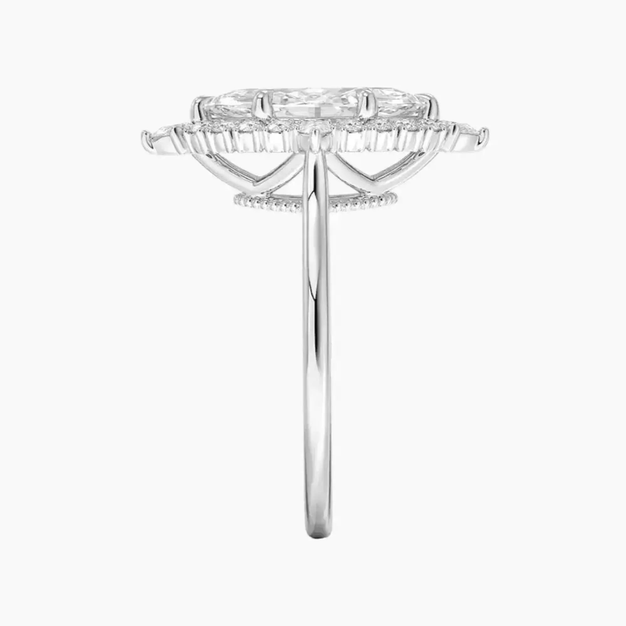 Elara Marquise Designer 2.5 Carat Lab Grown Diamond Engagement Ring in 14K Yellow Gold
