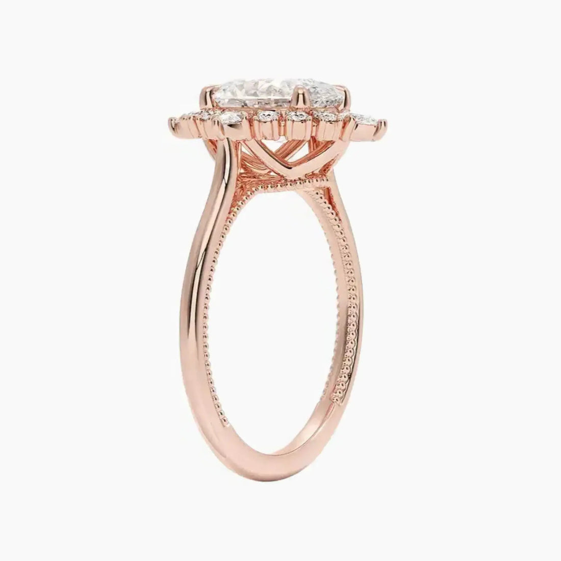 Elara Oval Designer Diamond Ring Setting in 18K Yellow Gold