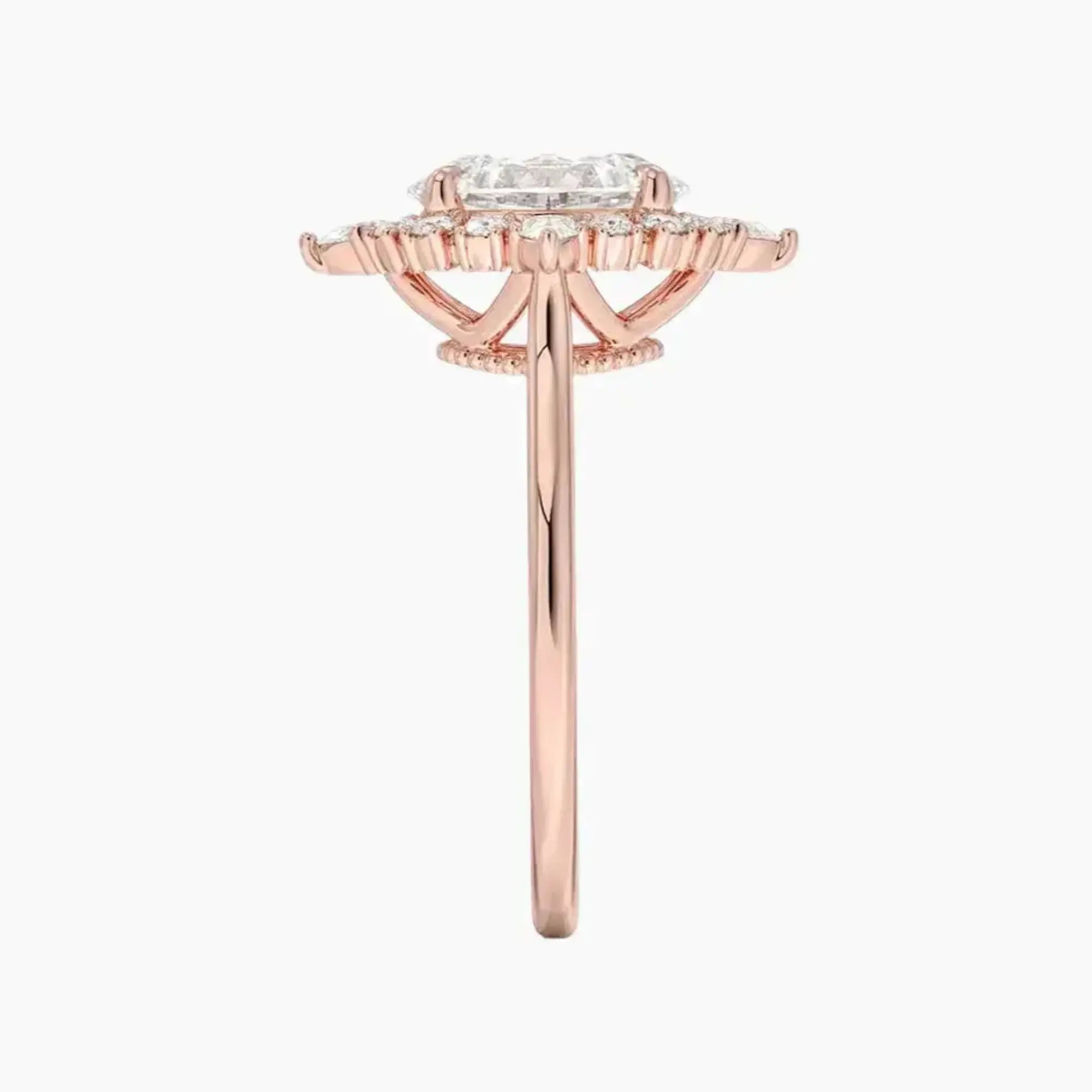 Elara Oval Designer Diamond Ring Setting in 18K Yellow Gold