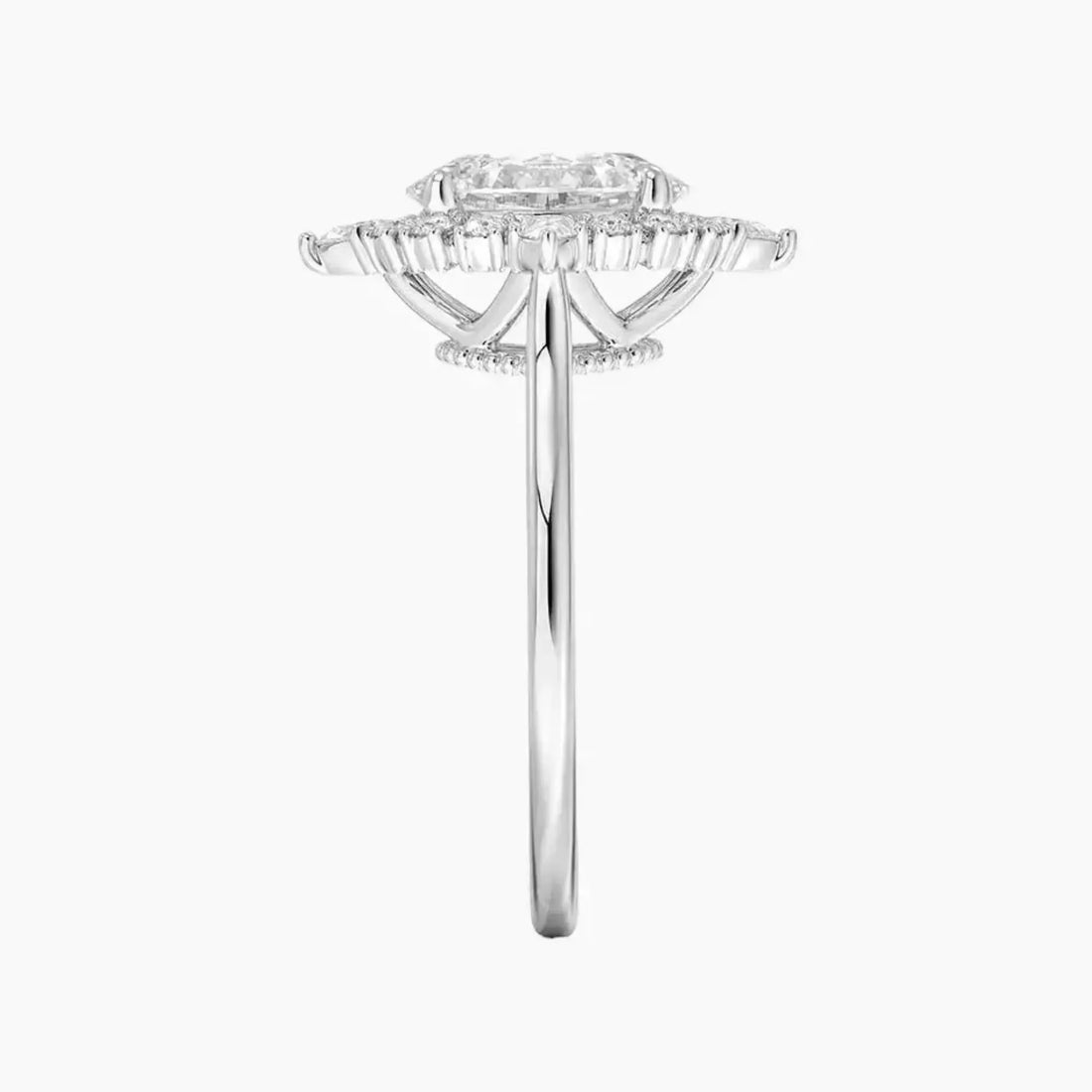 Elara Oval Designer Diamond Ring Setting in 14K Rose Gold