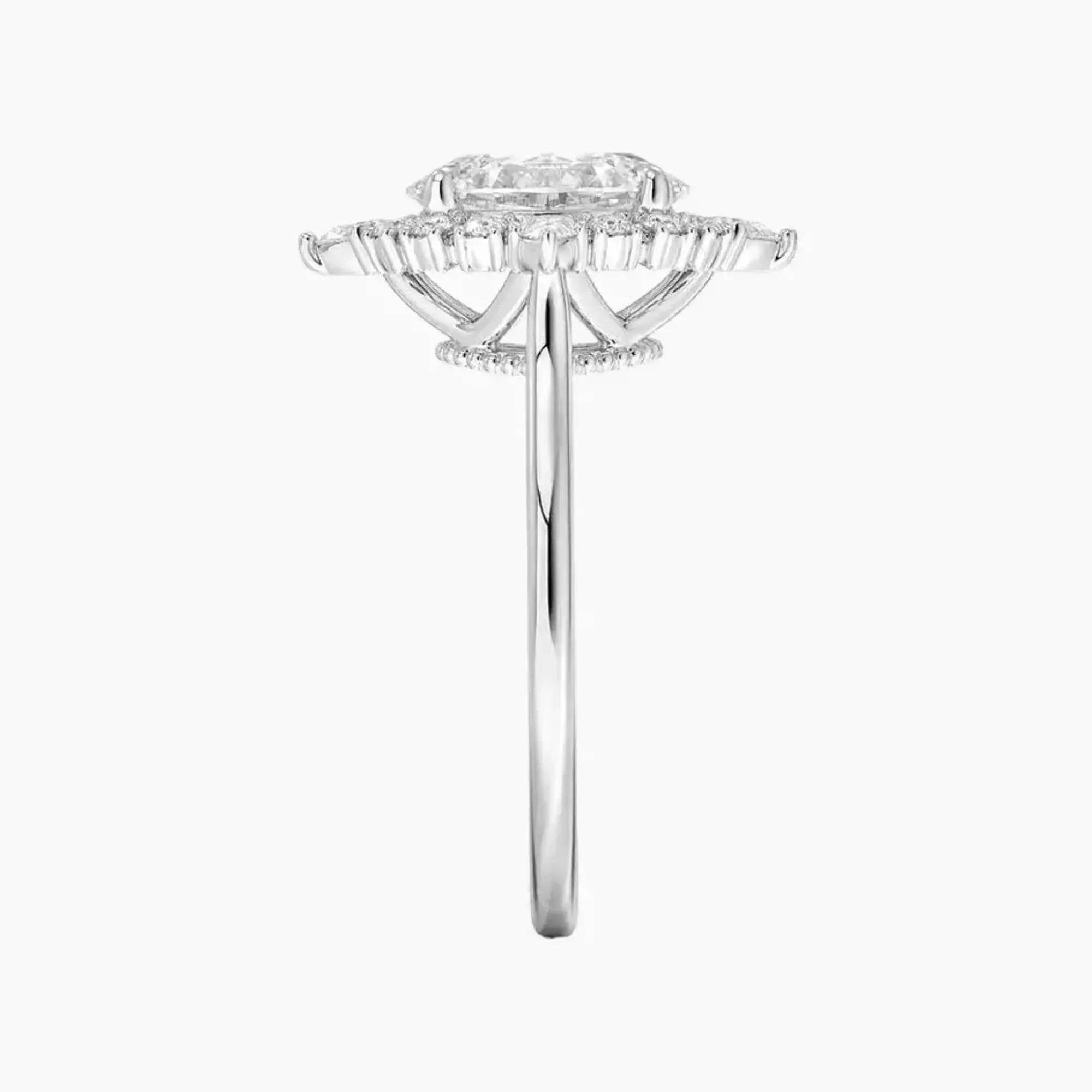 Elara Oval Designer 1.5 Carat Lab Grown Diamond Engagement Ring in 18K Yellow Gold