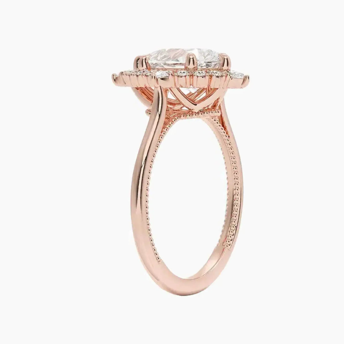 Elara Pear Designer 2 Carat Lab Grown Diamond Engagement Ring in 14K Yellow Gold