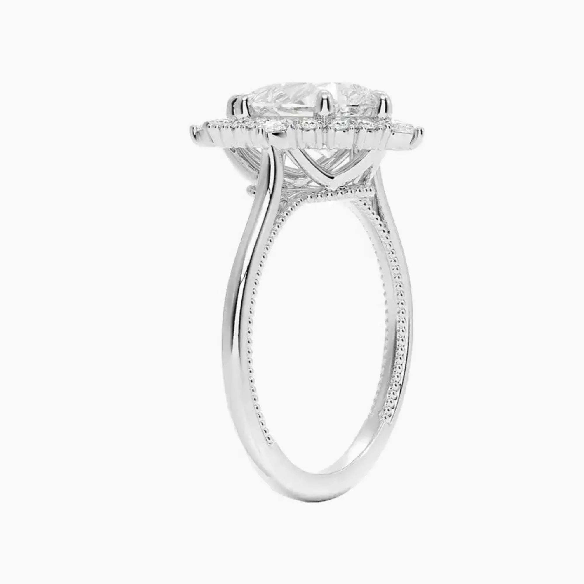 Elara Pear Designer 1.5 Carat Lab Grown Diamond Engagement Ring in 14K Yellow Gold