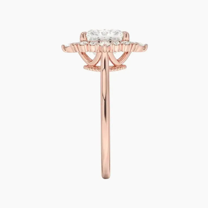 Elara Princess Designer 3 Carat Lab Grown Diamond Engagement Ring in 18K Yellow Gold