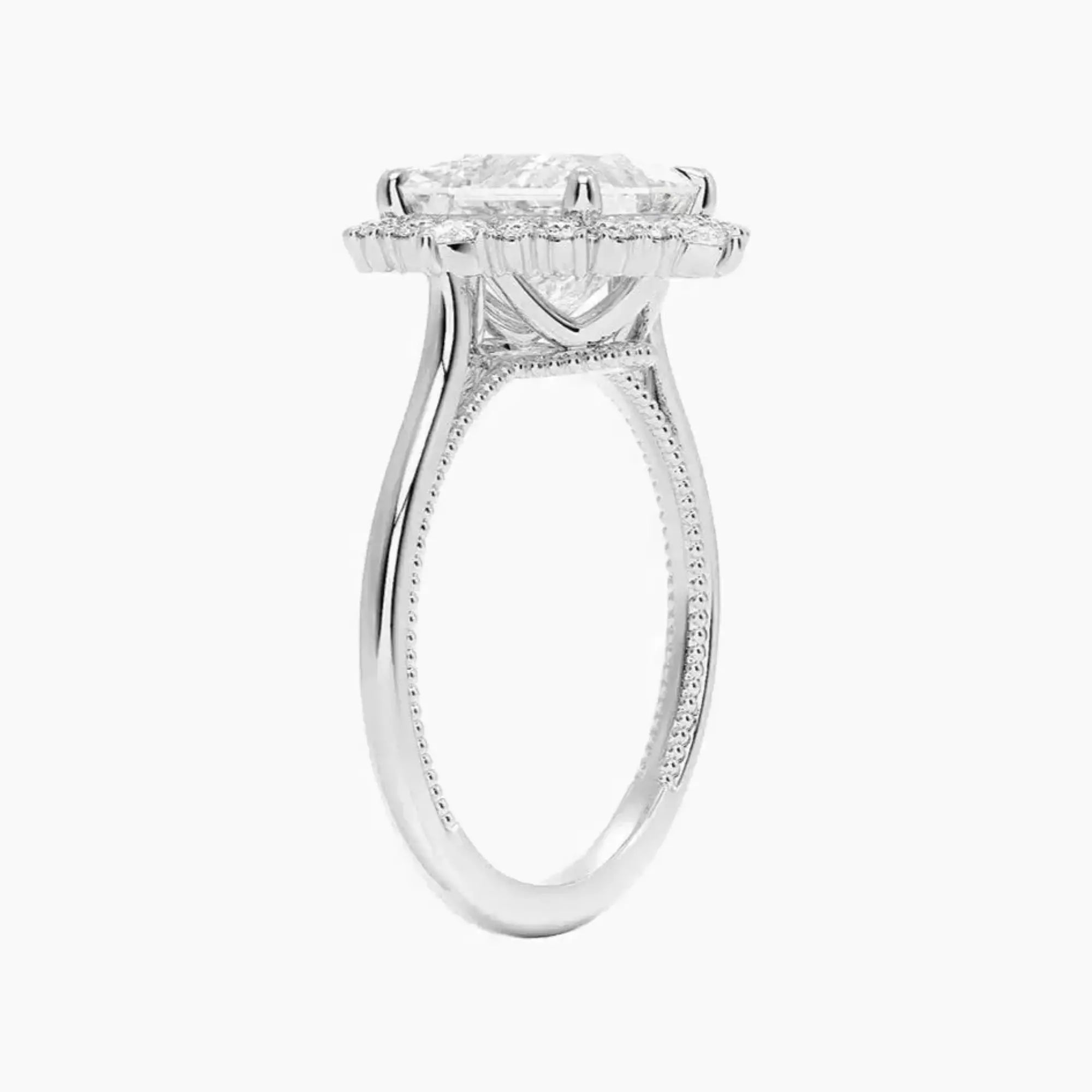 Elara Princess Designer 1.5 Carat Lab Grown Diamond Engagement Ring in 14K Rose Gold