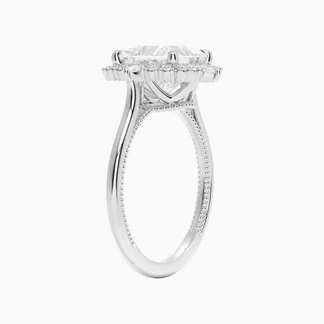 Elara Princess Designer 2.5 Carat Lab Grown Diamond Engagement Ring in 18K Yellow Gold
